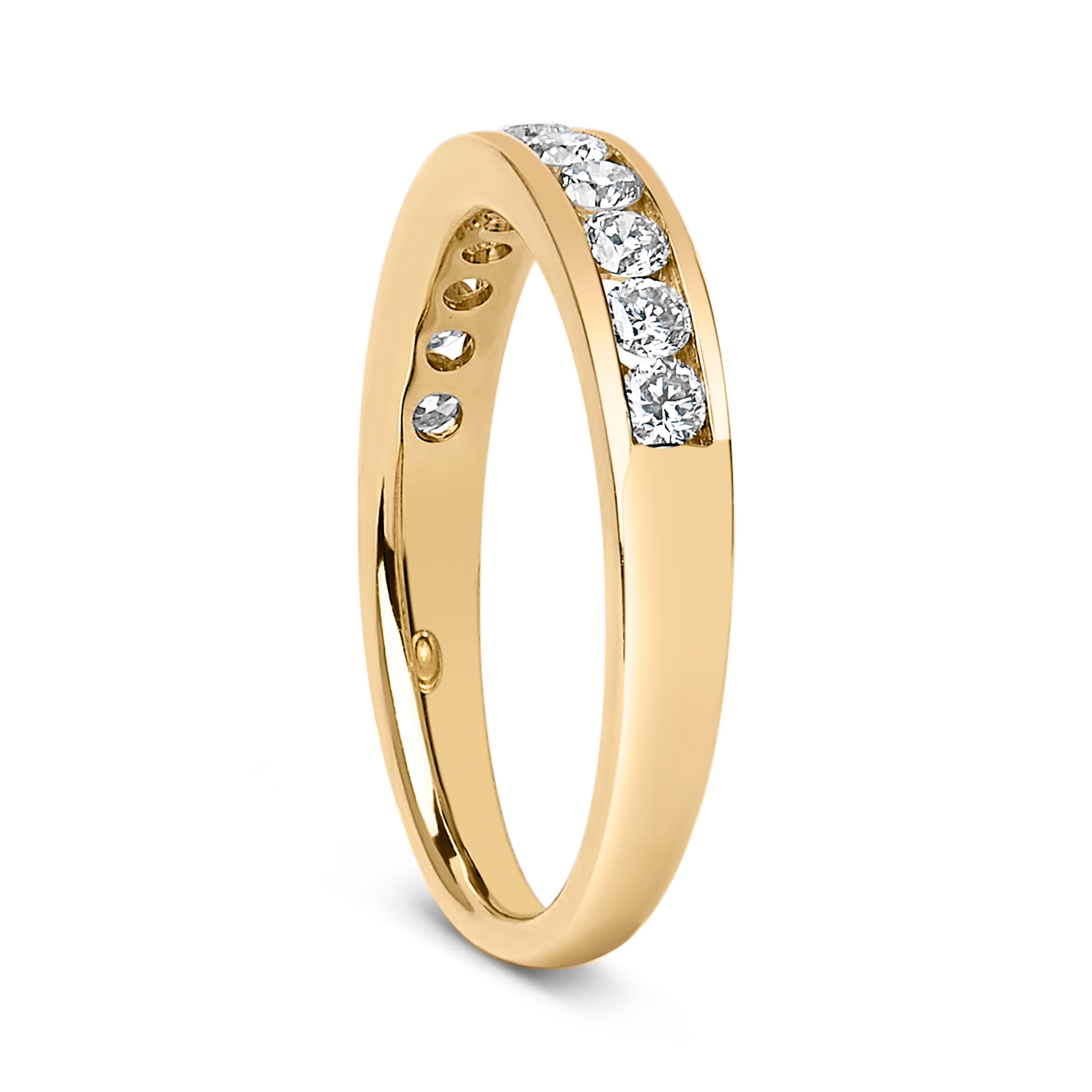 14K Yellow Gold 1/2 Cttw Round Diamond 11 Stone Channel Set Band on sale at MyriadMart