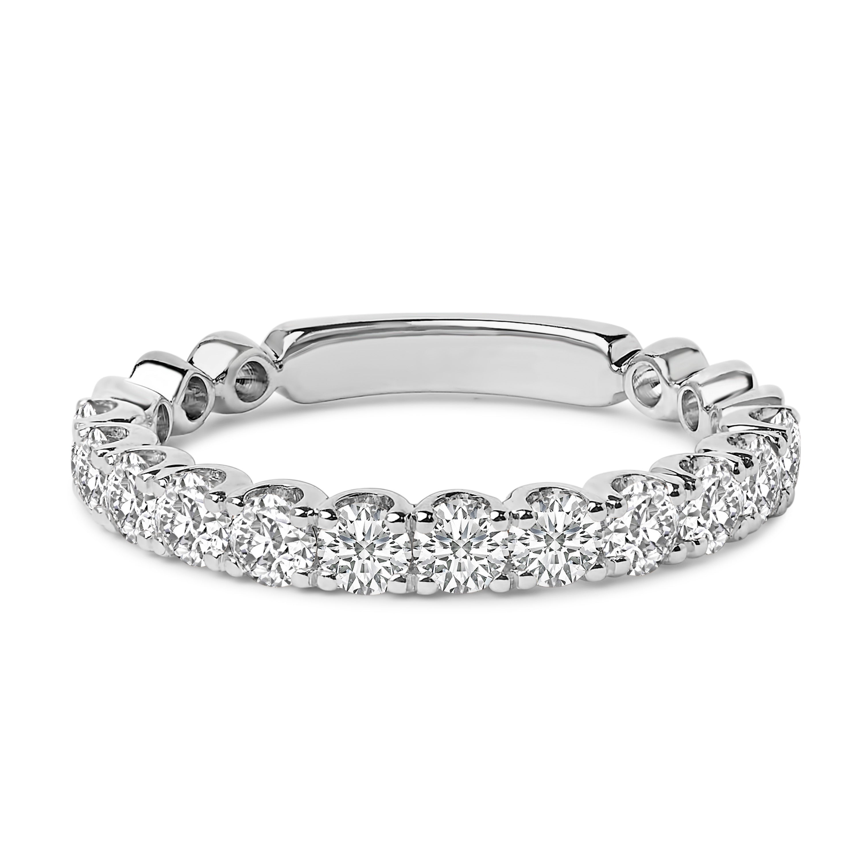 14K White Gold 1.00 Cttw Round Diamond Prong Set Wedding Band on sale at MyriadMart