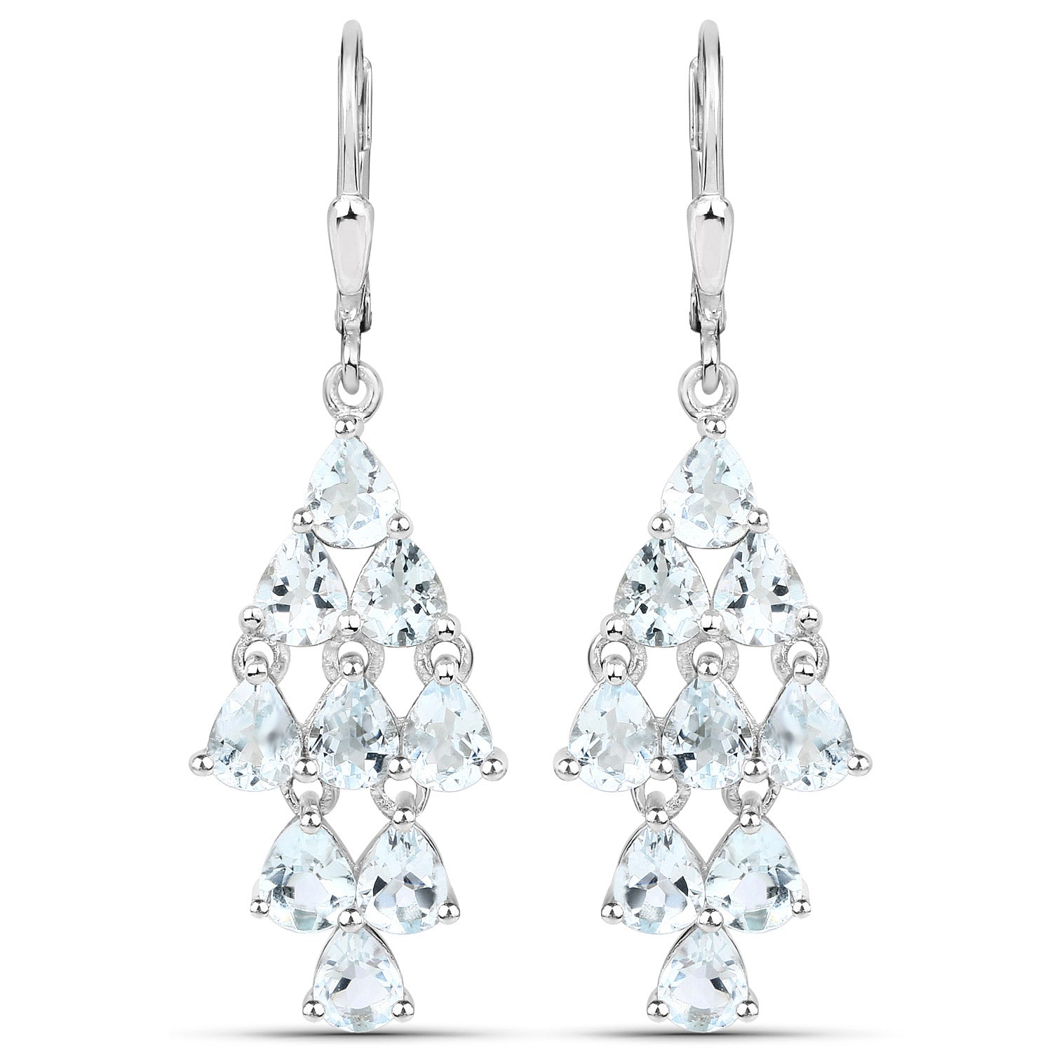 3.96 Carat Genuine Aquamarine .925 Sterling Silver Earrings on sale at MyriadMart