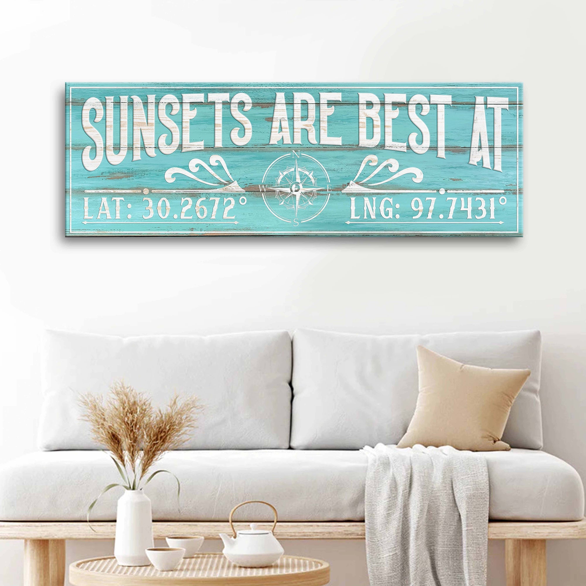 Sunsets Are Best At Coordinates Sign III on sale at MyriadMart