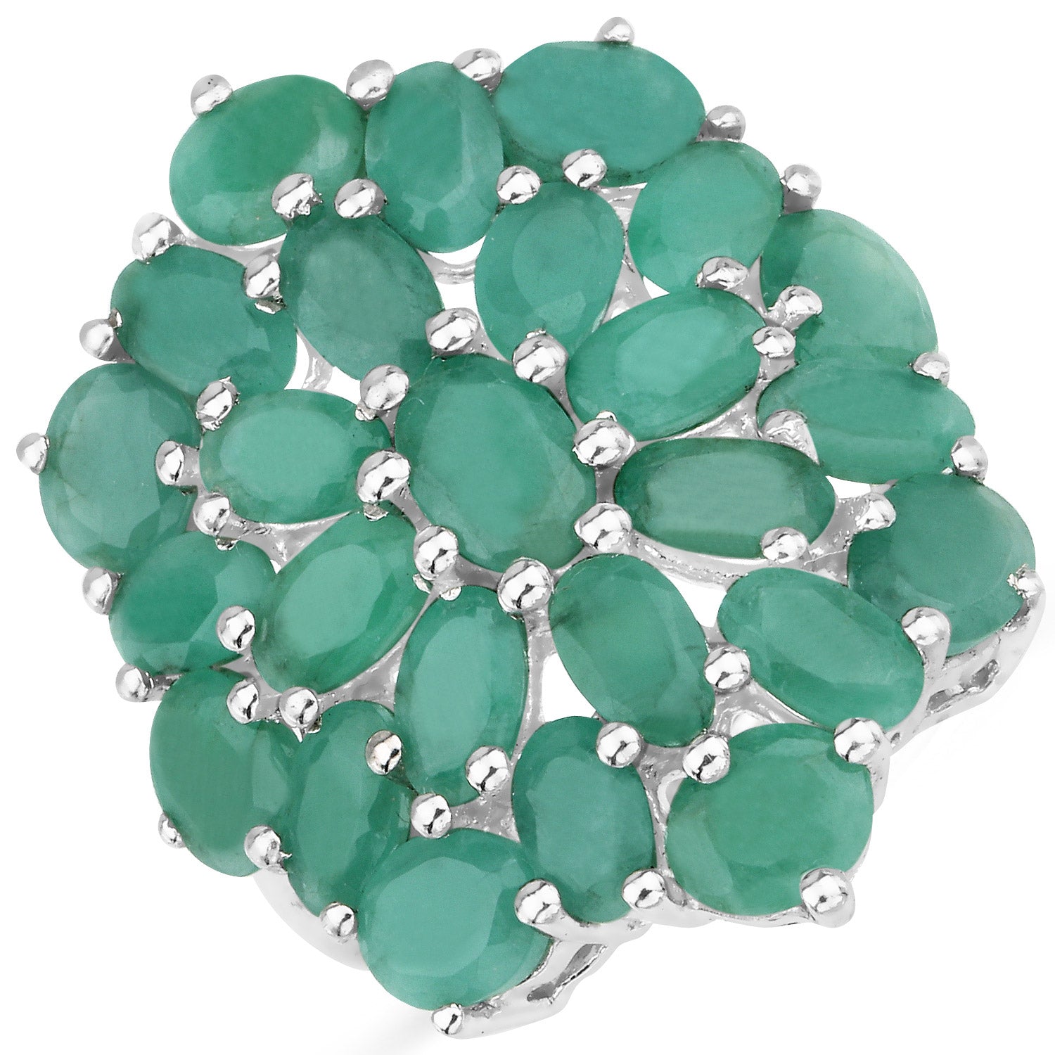 5.88 Carat Genuine Emerald .925 Sterling Silver Ring on sale at MyriadMart