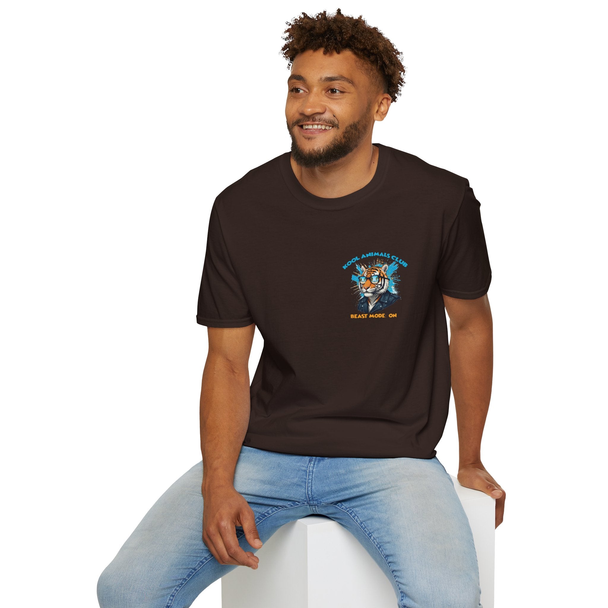 Kool Animals Club Tee, Beast Mode Unisex T-Shirt, Fun Graphic Tee, Animal Lover Gift, Cool Casual Wear, Cool Tiger on sale at MyriadMart