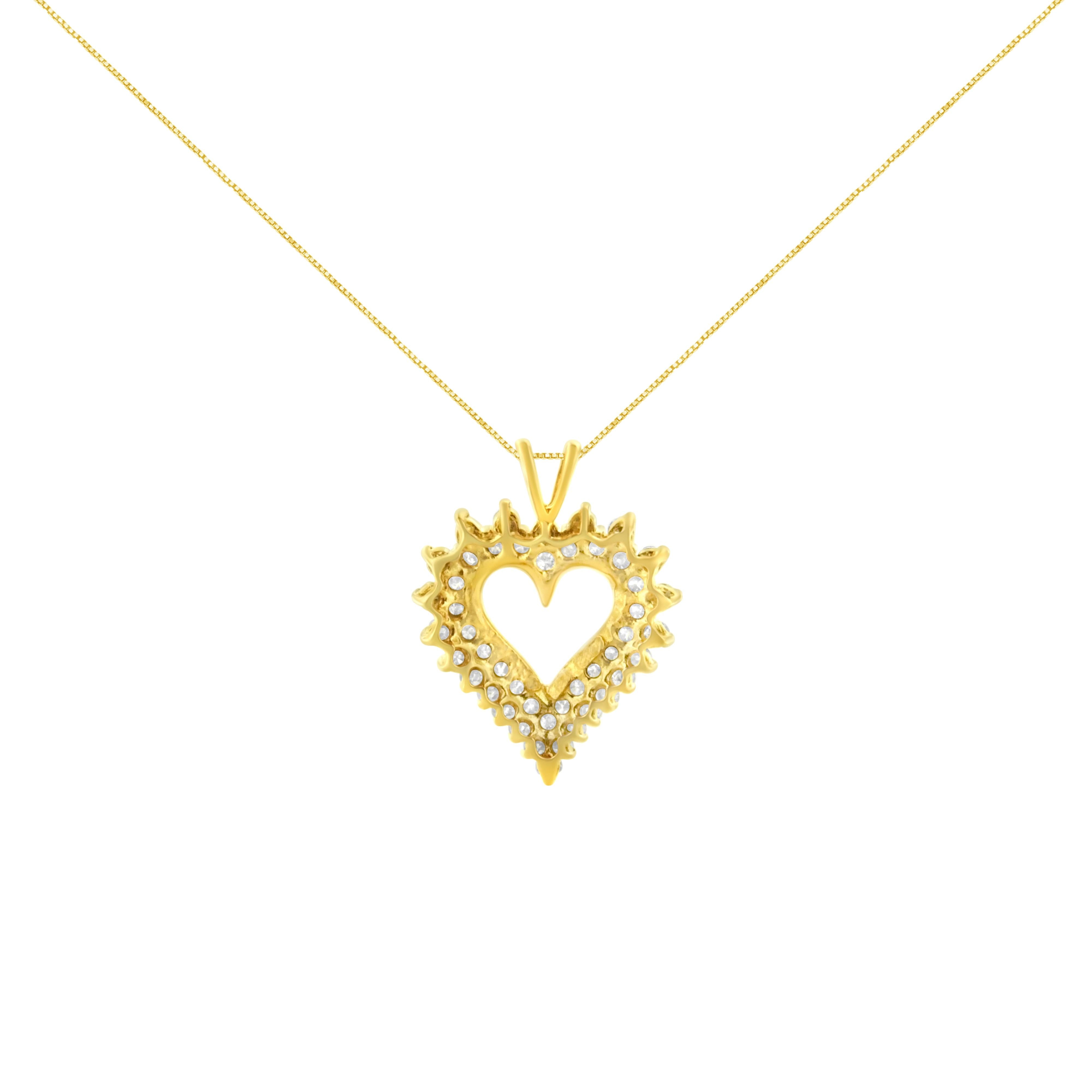14K Yellow Gold Plated .925 Sterling Silver 3.00 Cttw Round Cut Diamond Cluster Heart 18" Pendant Necklace K-L Color, I1-I2 Clarity on sale at MyriadMart