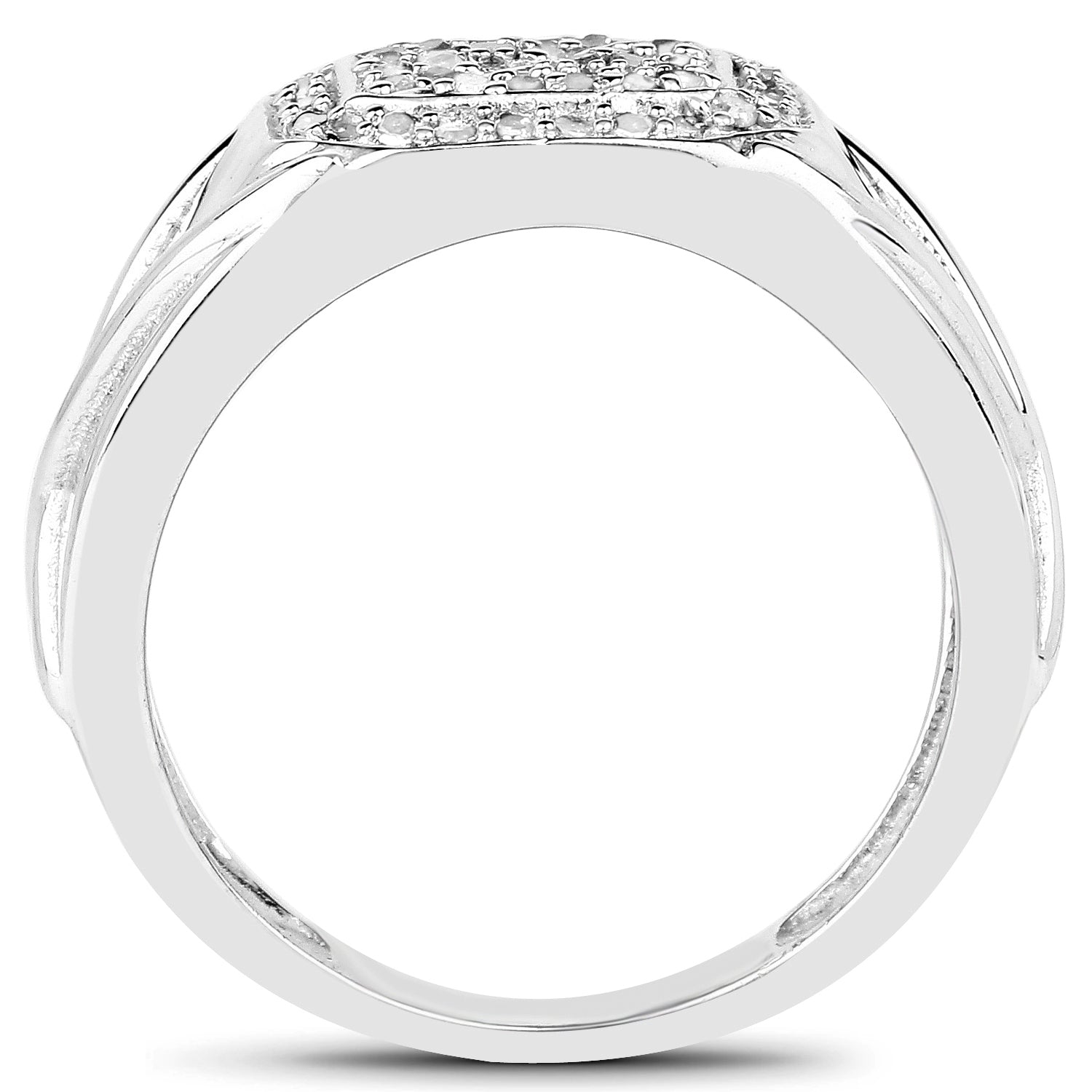 14K White Gold Plated 0.24 Carat Genuine White Diamond .925 Sterling Silver Ring on sale at MyriadMart
