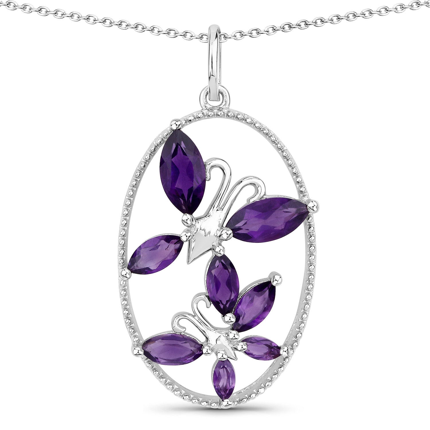 2.12 Carat Genuine Amethyst .925 Sterling Silver Pendant on sale at MyriadMart