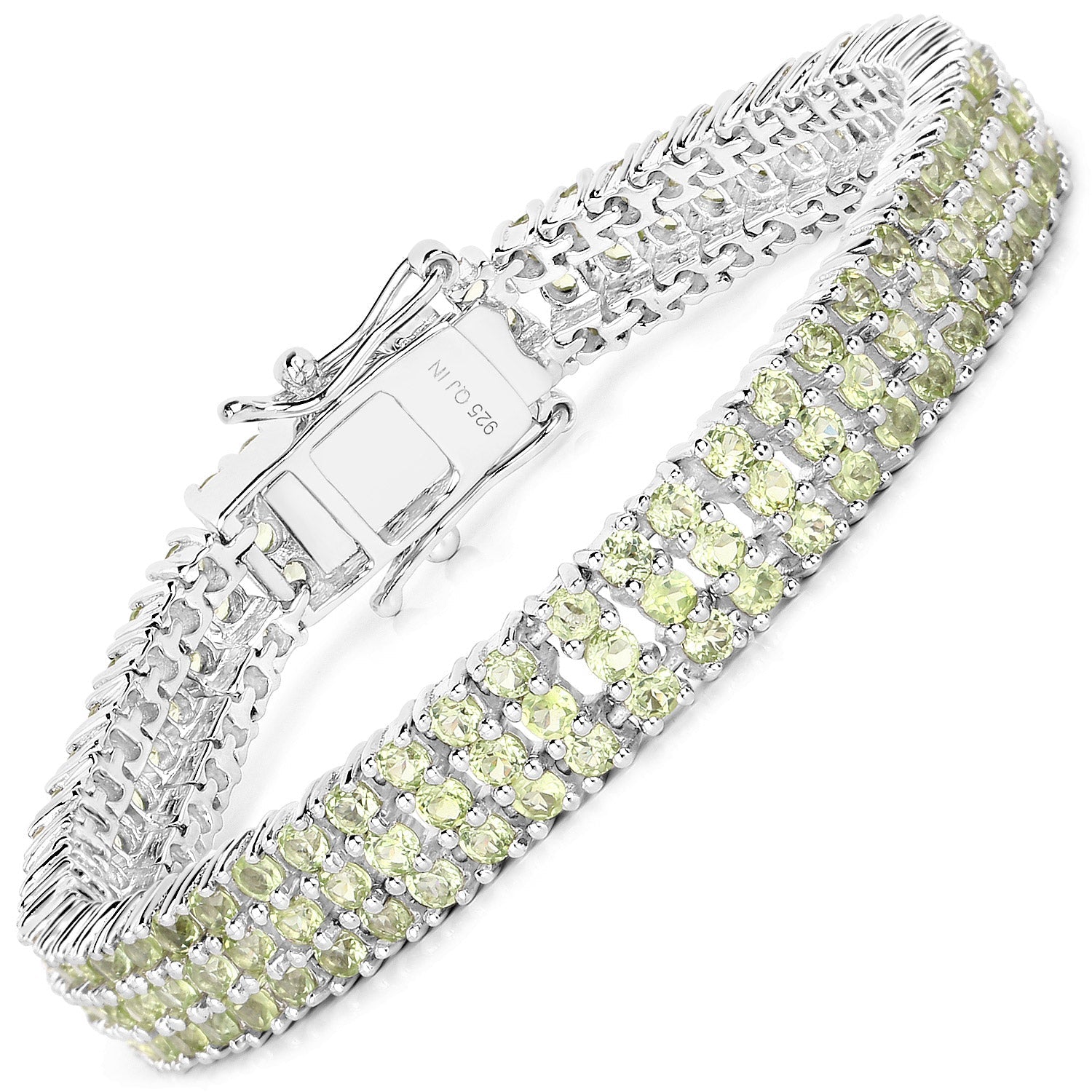 11.97 Carat Genuine Peridot .925 Sterling Silver Bracelet on sale at MyriadMart