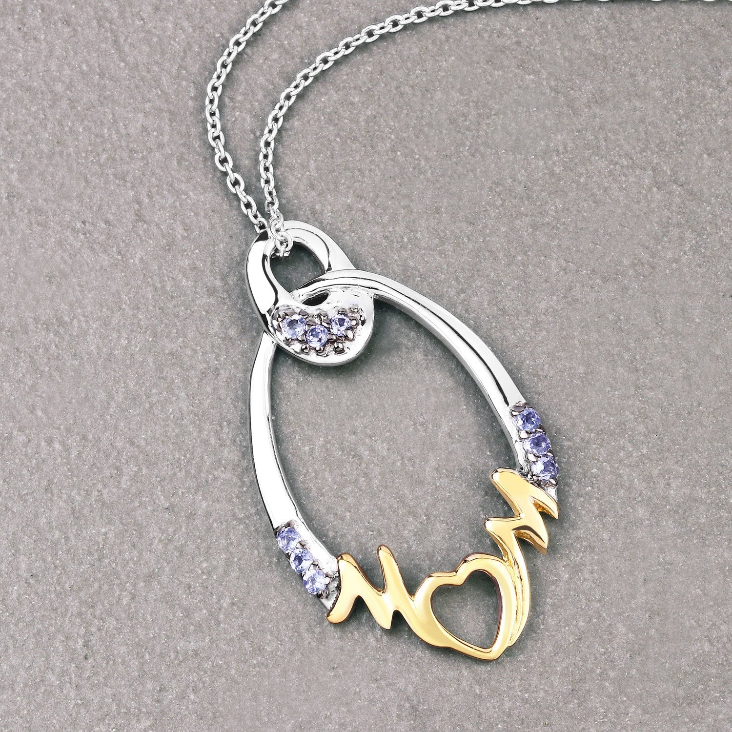 0.18 Carat Genuine Tanzanite .925 Sterling Silver Pendant on sale at MyriadMart