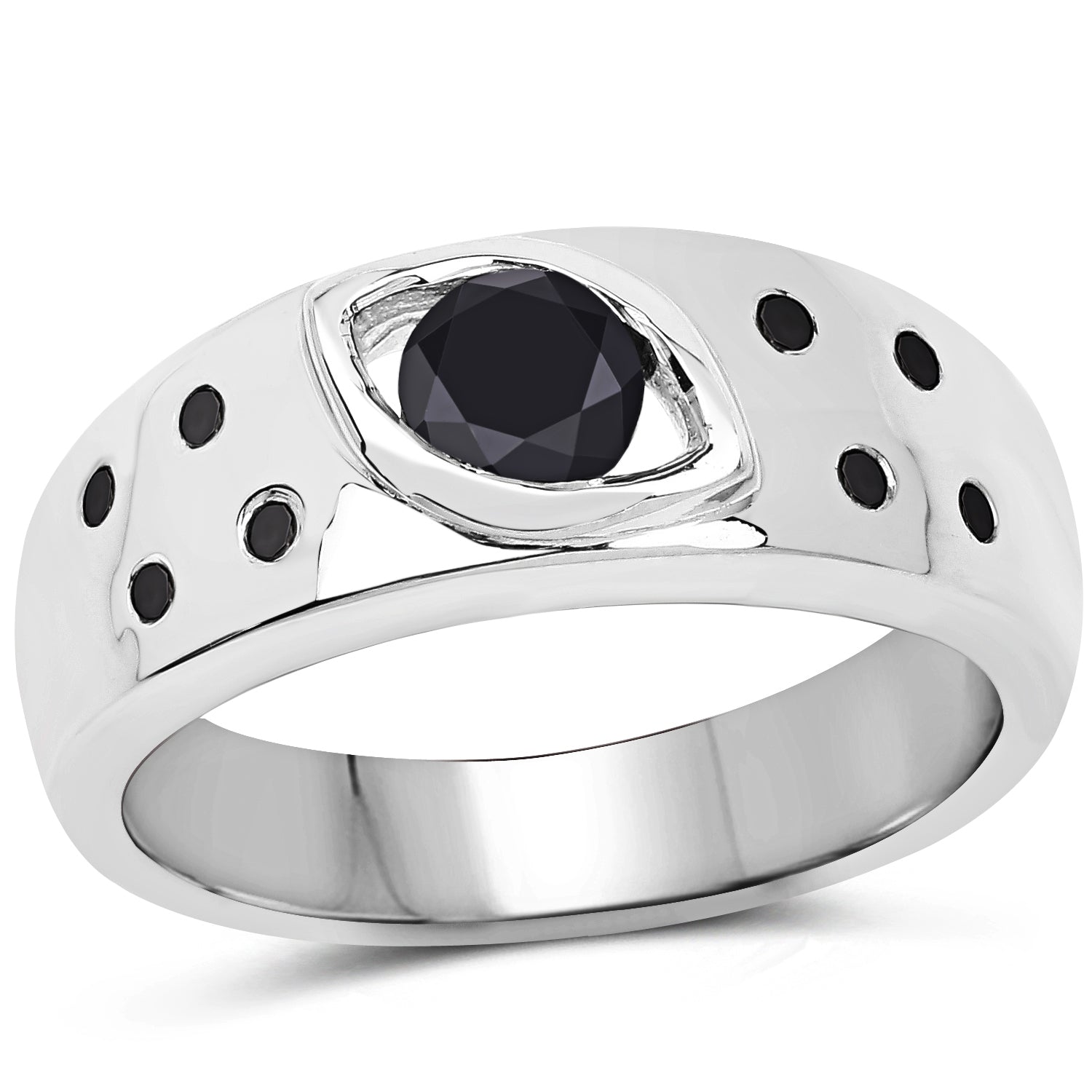 0.59 Carat Genuine Black Diamond .925 Sterling Silver Ring on sale at MyriadMart