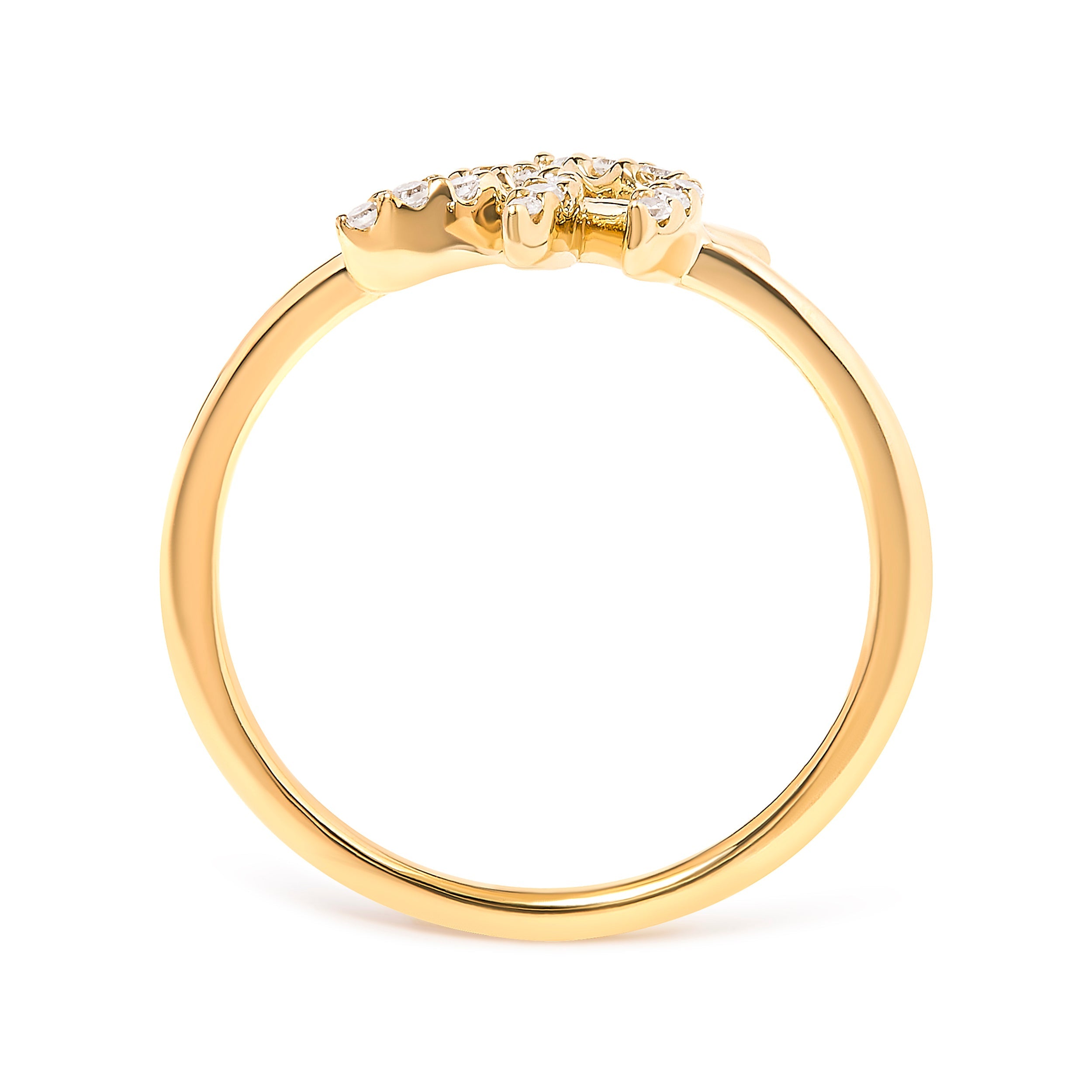 10K Yellow Gold 1/10 Cttw Diamond Leaf and Branch Ring H-I Color, I1-I2 Clarity - Ring Size 7 on sale at MyriadMart