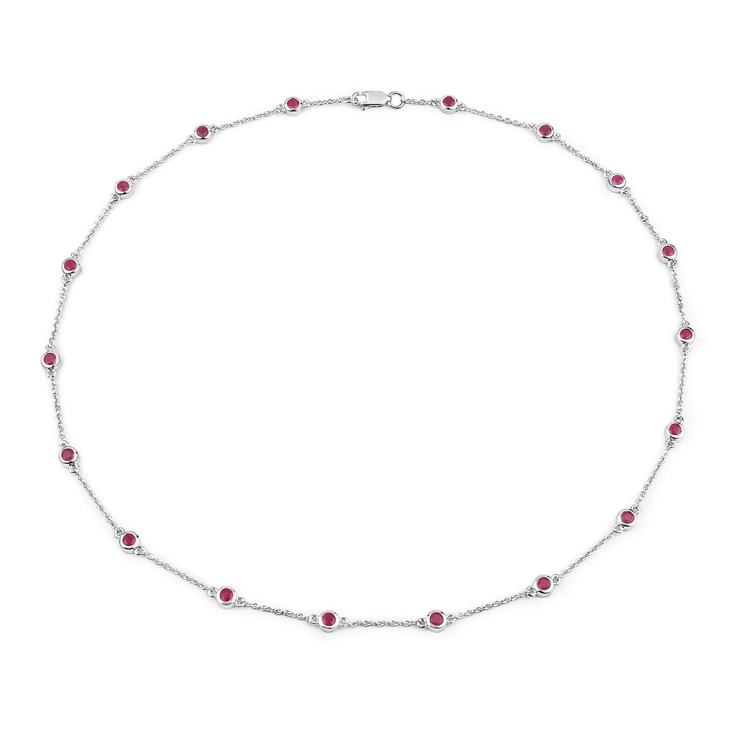 2.34 Carat Genuine Ruby .925 Sterling Silver Necklace on sale at MyriadMart