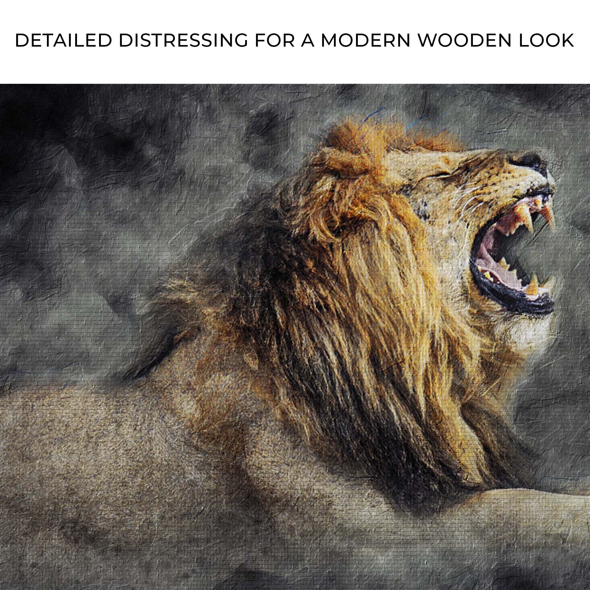 Lion Yawn Painting Canvas Wall Art on sale at MyriadMart