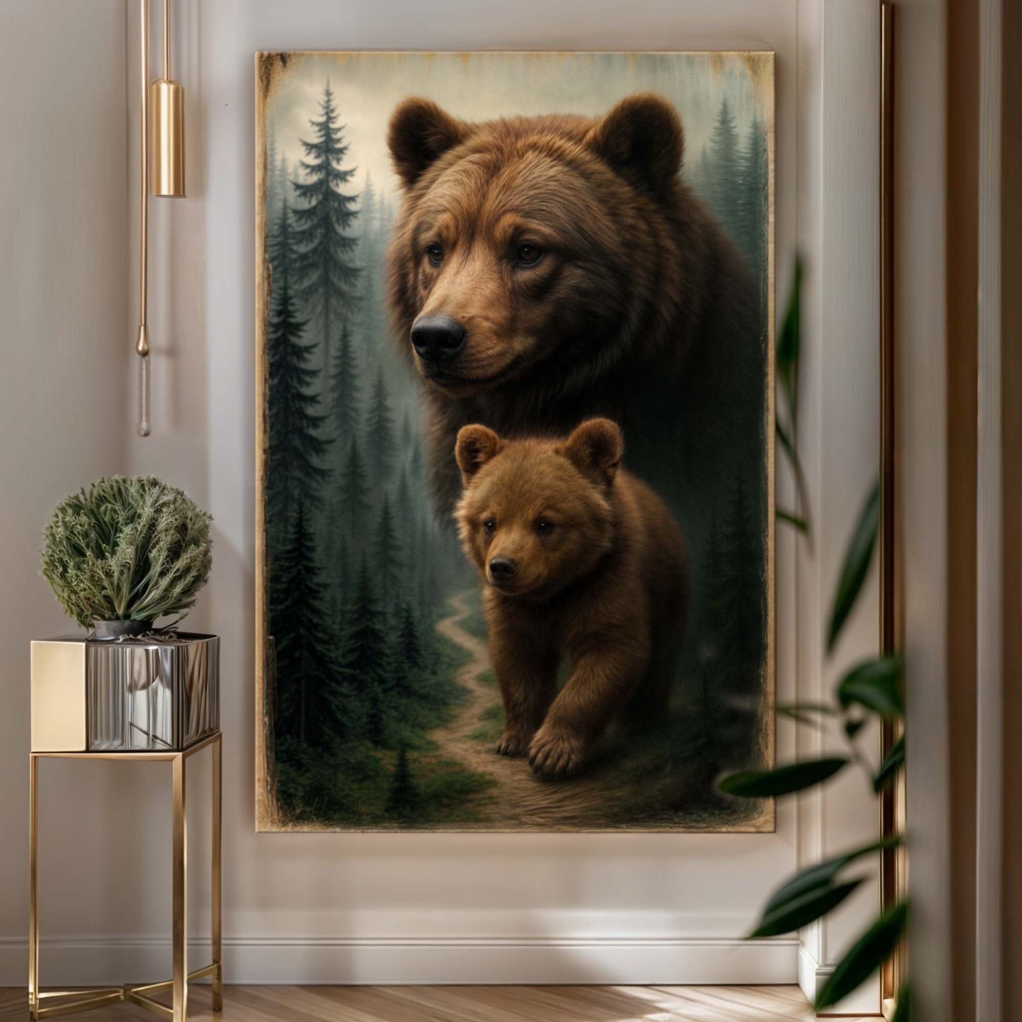 Path of the Wild Kin Bear and Cub Wall Art on sale at MyriadMart