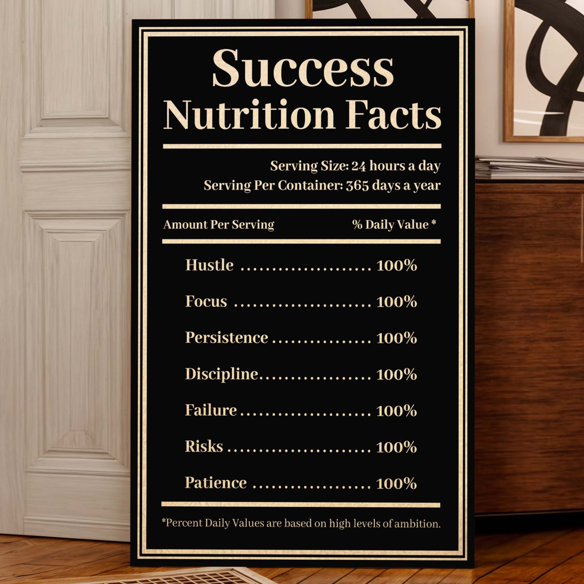 Ingredients For Success Motivational Wall Sign on sale at MyriadMart