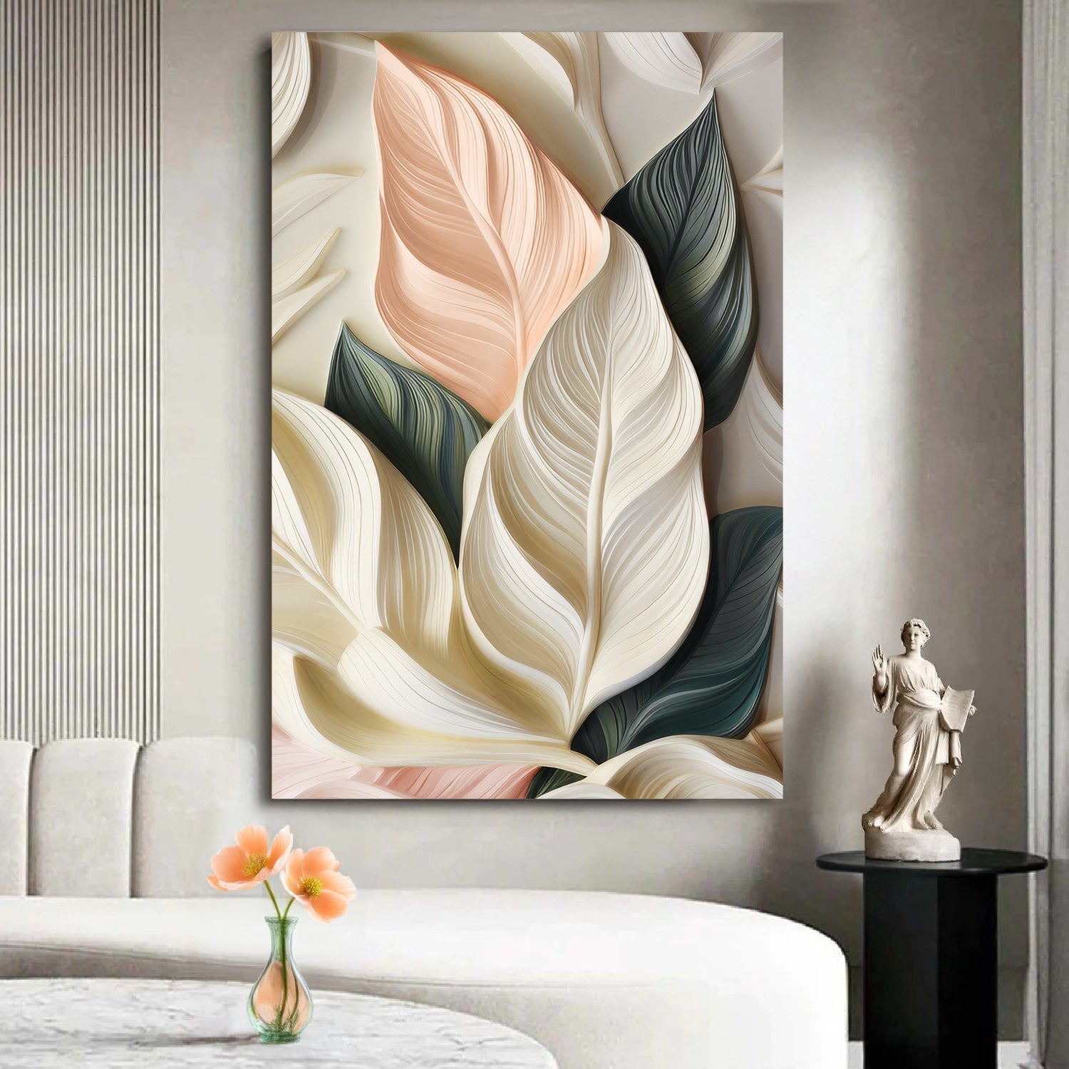 Elegant 3D Pastel Leaf Wall Art on sale at MyriadMart