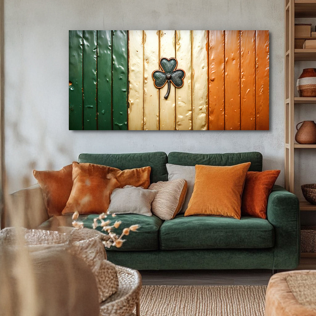 Irish Shamrock Glory Wooden Flag Wall Art II on sale at MyriadMart