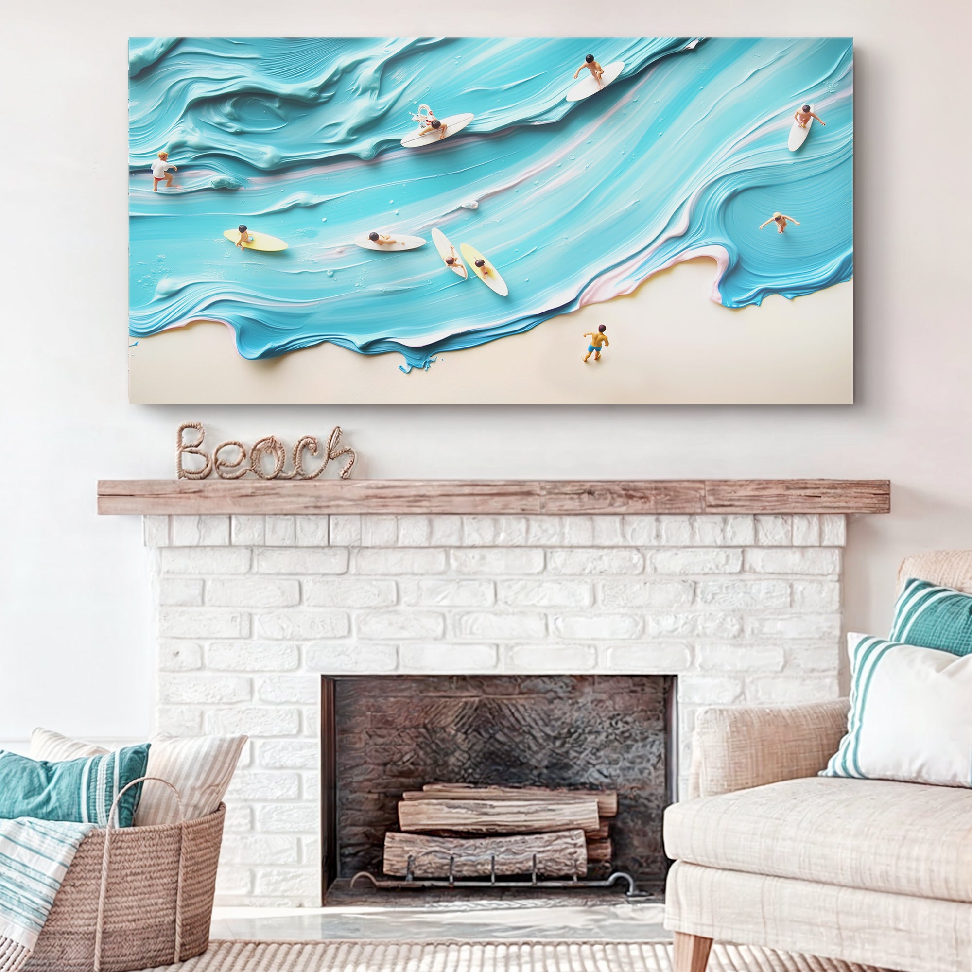 Abstract Aerial View Beach Wall Art on sale at MyriadMart