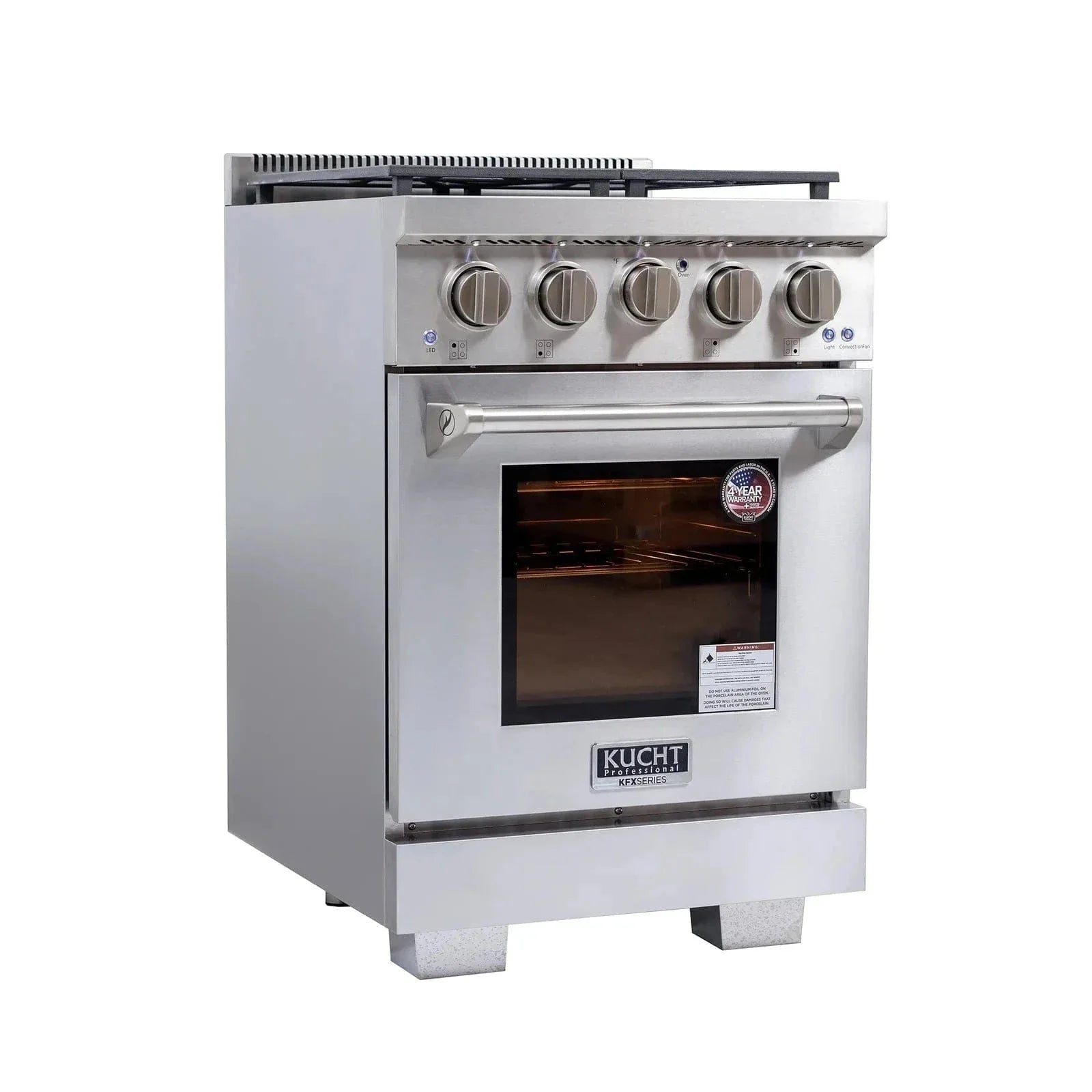 Kucht Professional 24" Liquid Propane Range Stainless Steel, True Simmer Burners, KFX2400X/LP-S