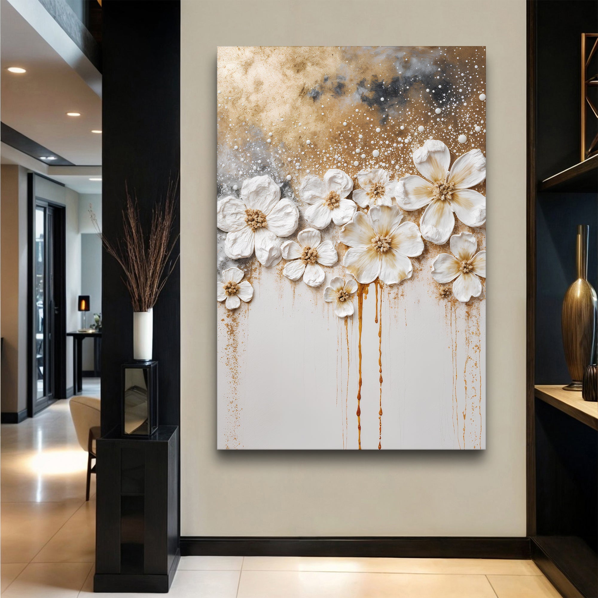 Gold Floral Wall Art on sale at MyriadMart