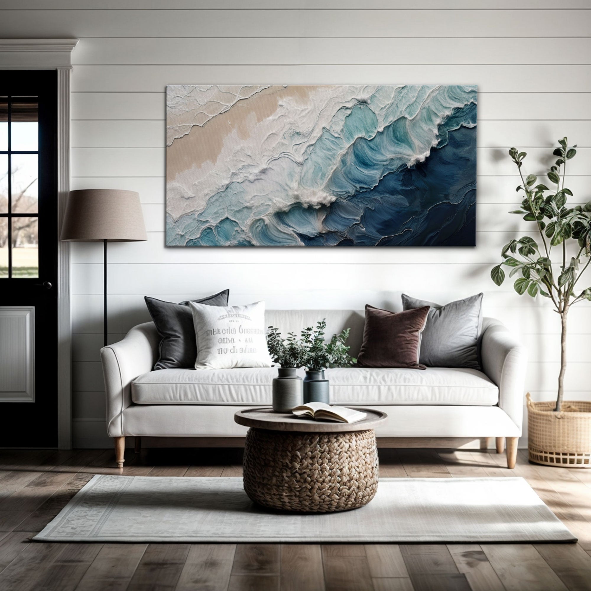 Crashing Coastal Waves Impasto Wall Art on sale at MyriadMart