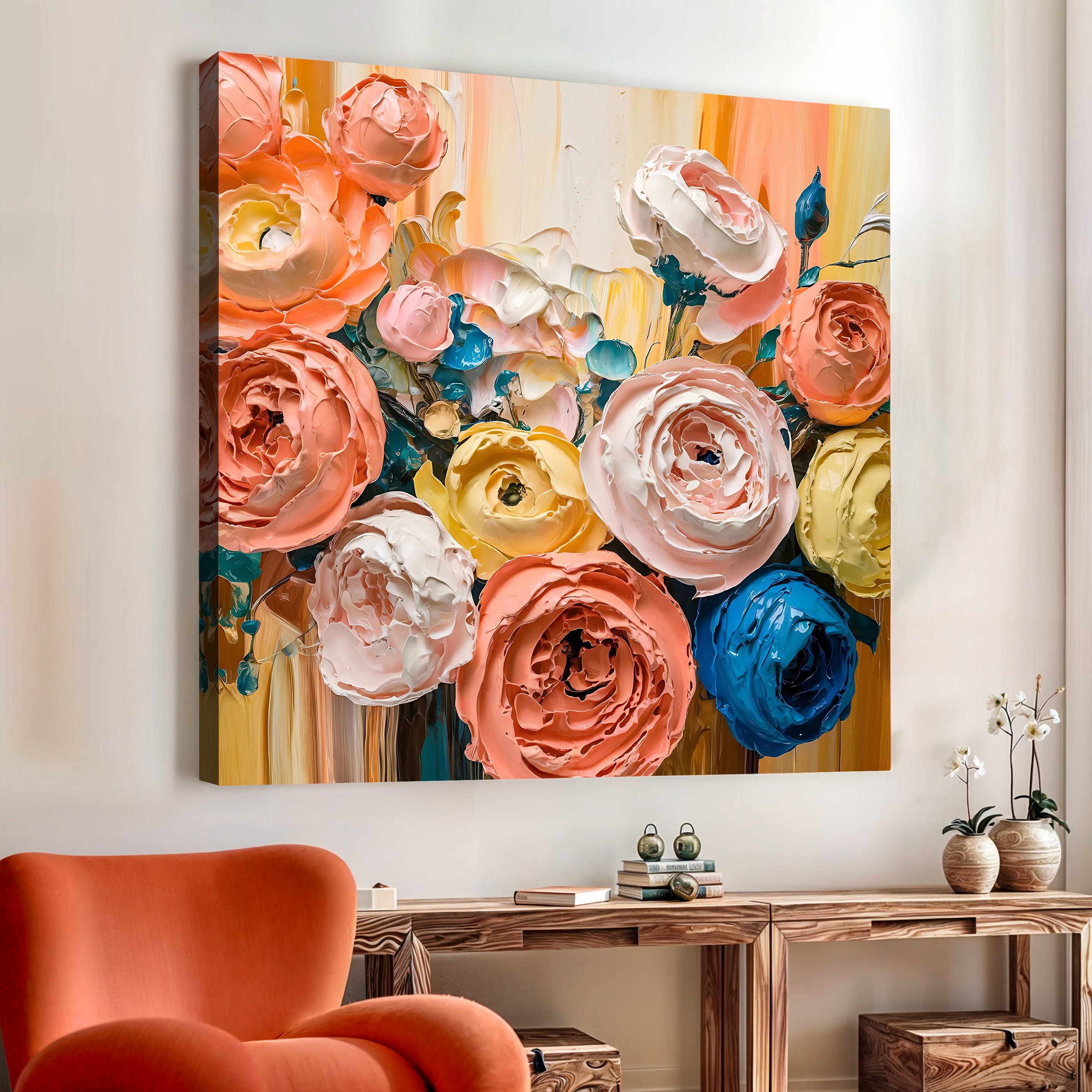 Blooming Bouquet Impasto Wall Art on sale at MyriadMart