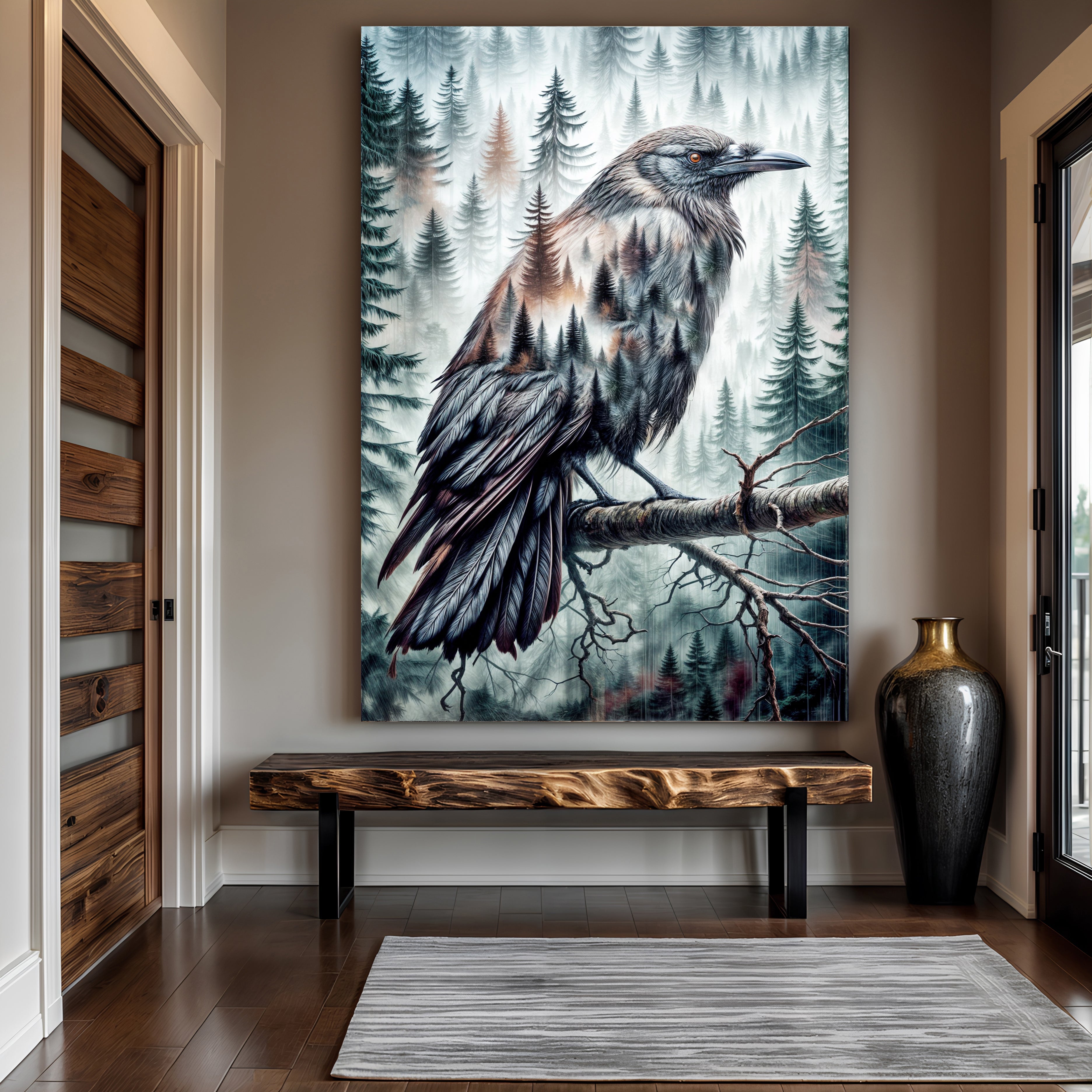 Crow Double Exposure Wall Art on sale at MyriadMart