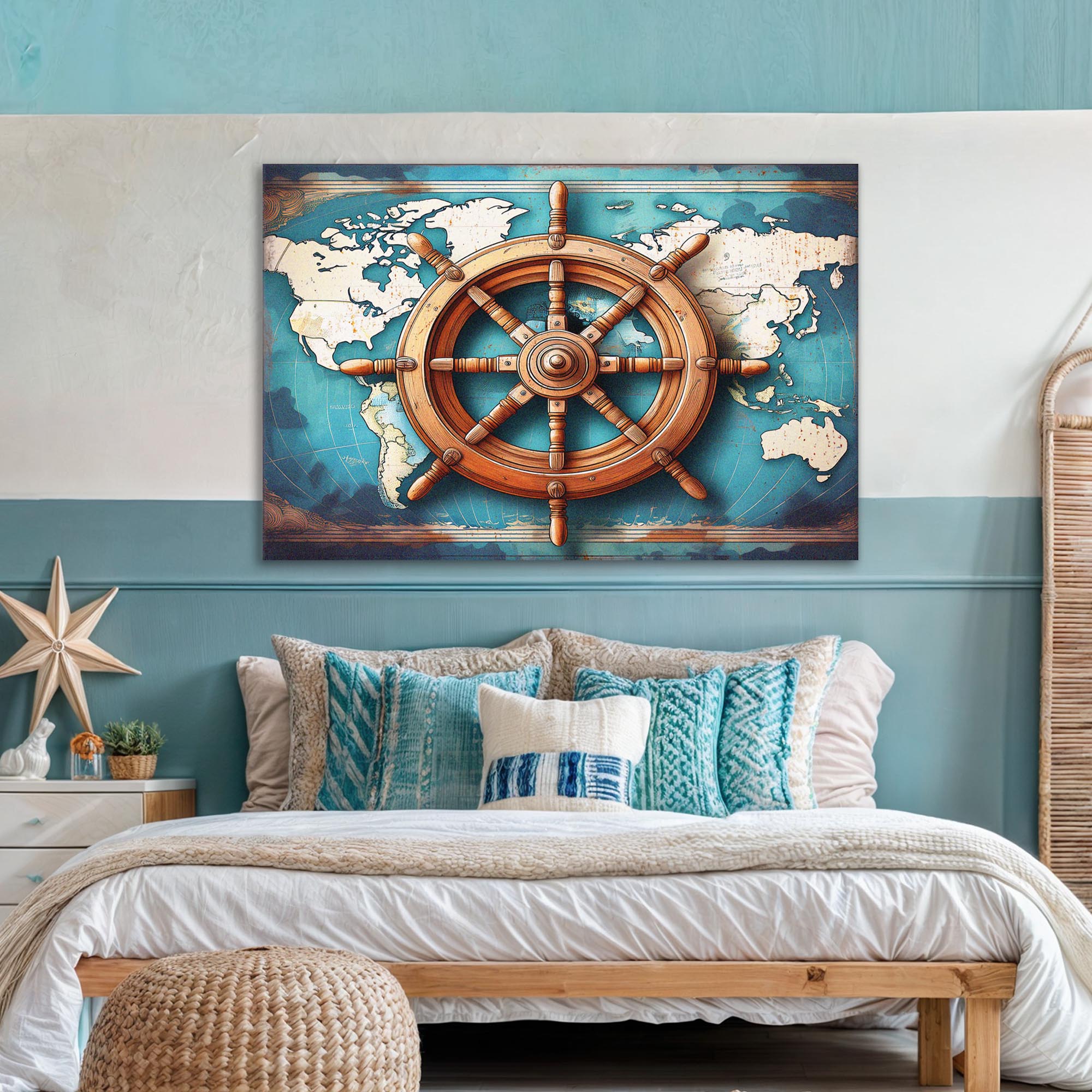 Sailboat Ship Wheel Coastal Wall Art on sale at MyriadMart