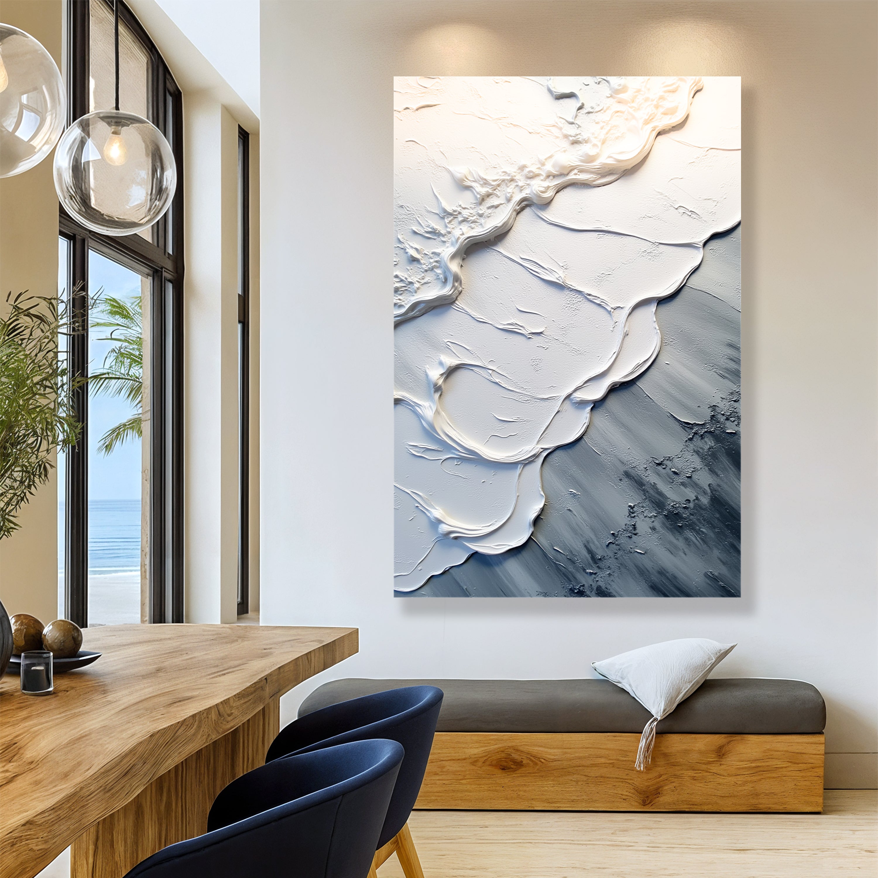 Abstract Minimalist Wave Impasto Wall Art II on sale at MyriadMart