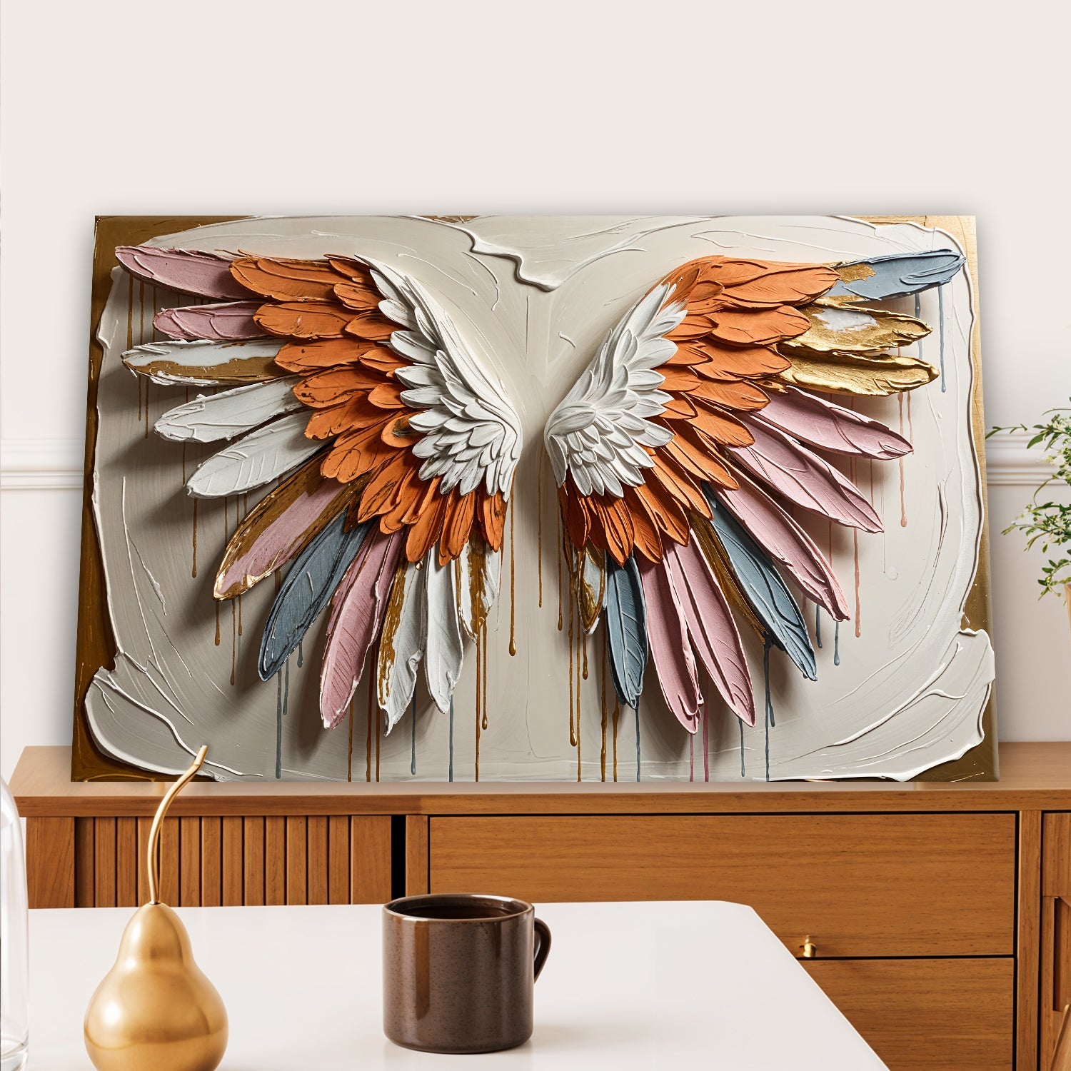 Angelic Wings Impasto Wall Art on sale at MyriadMart