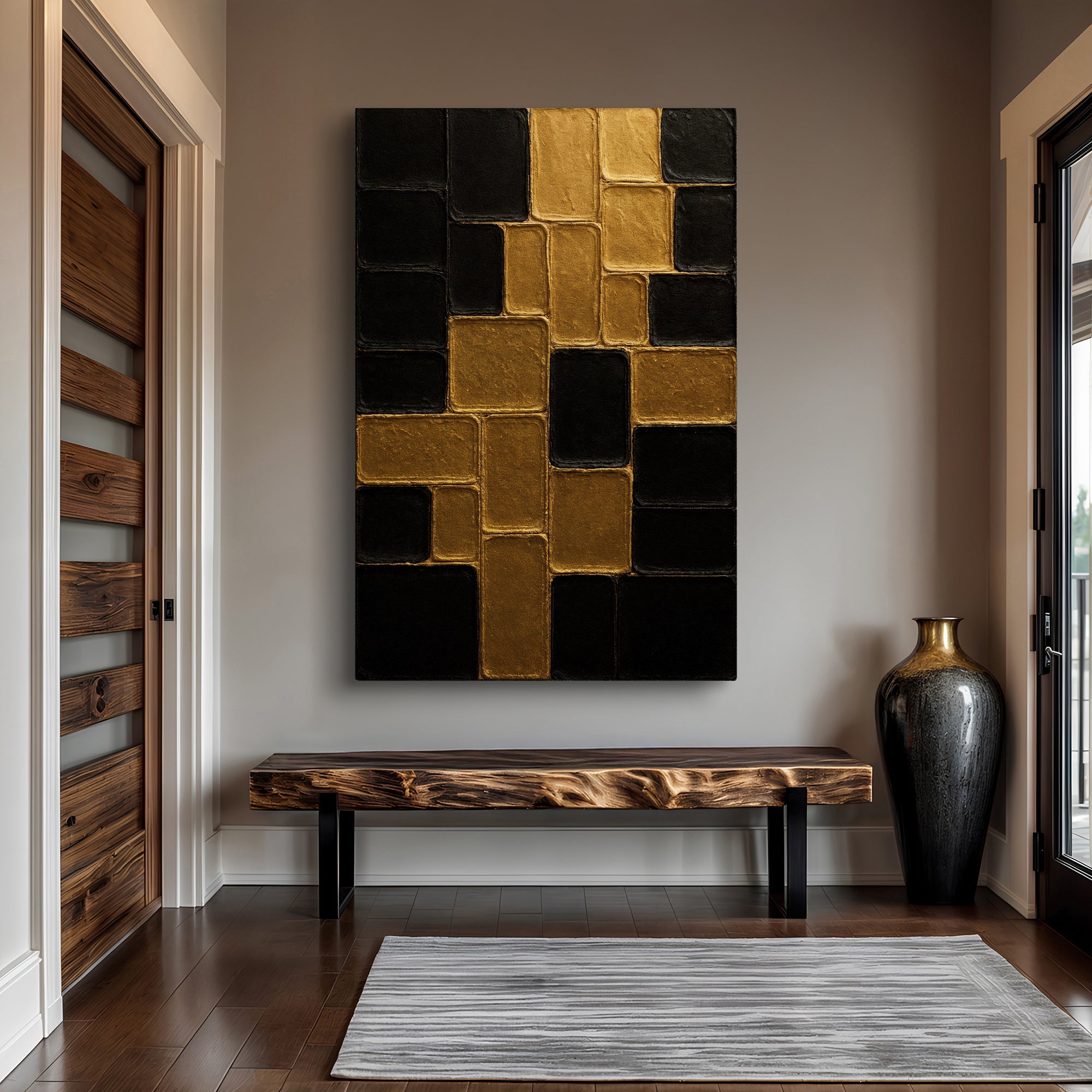 Contemporary Black and Gold Wall Art II on sale at MyriadMart