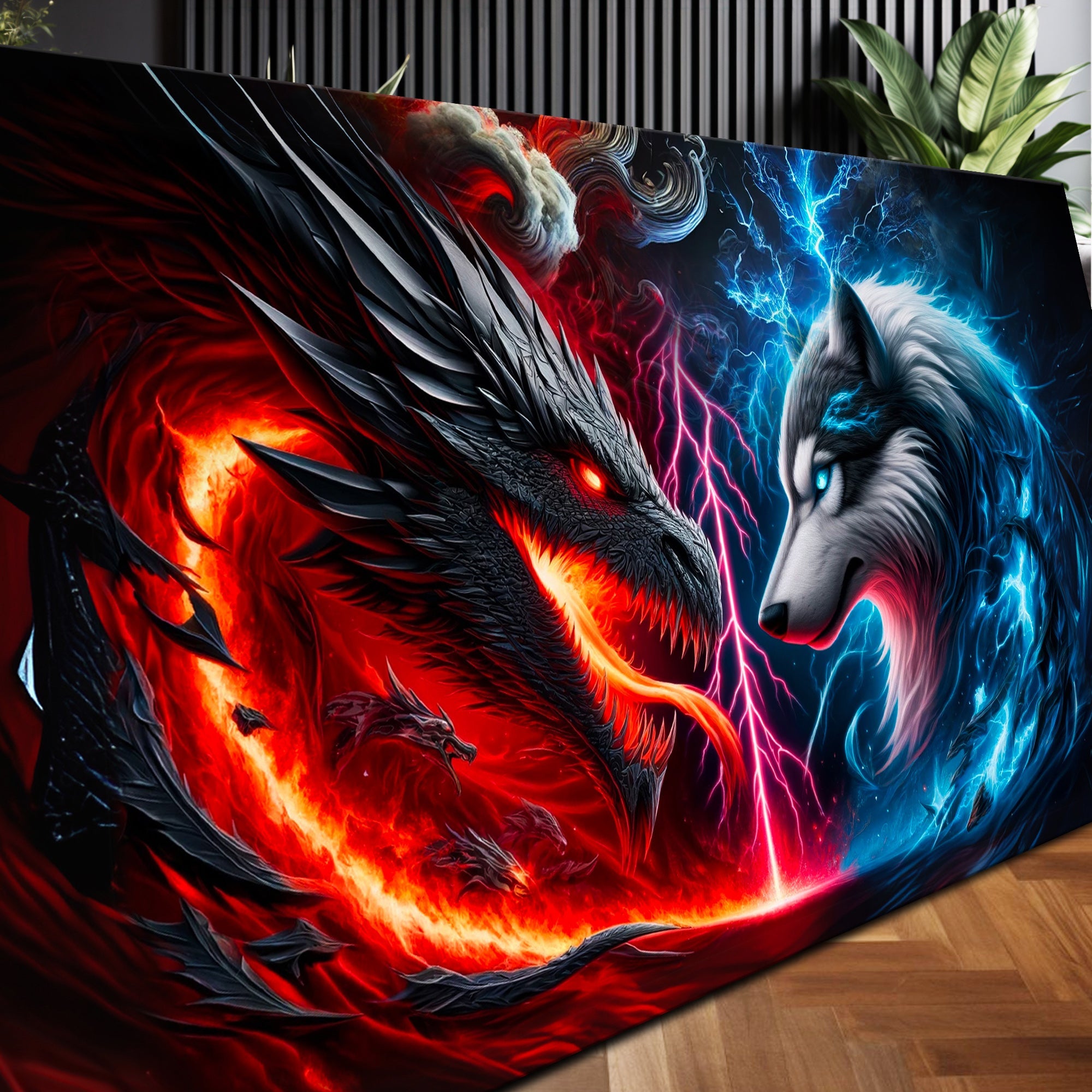 3D Dragon and Wolf Wall Art VI on sale at MyriadMart