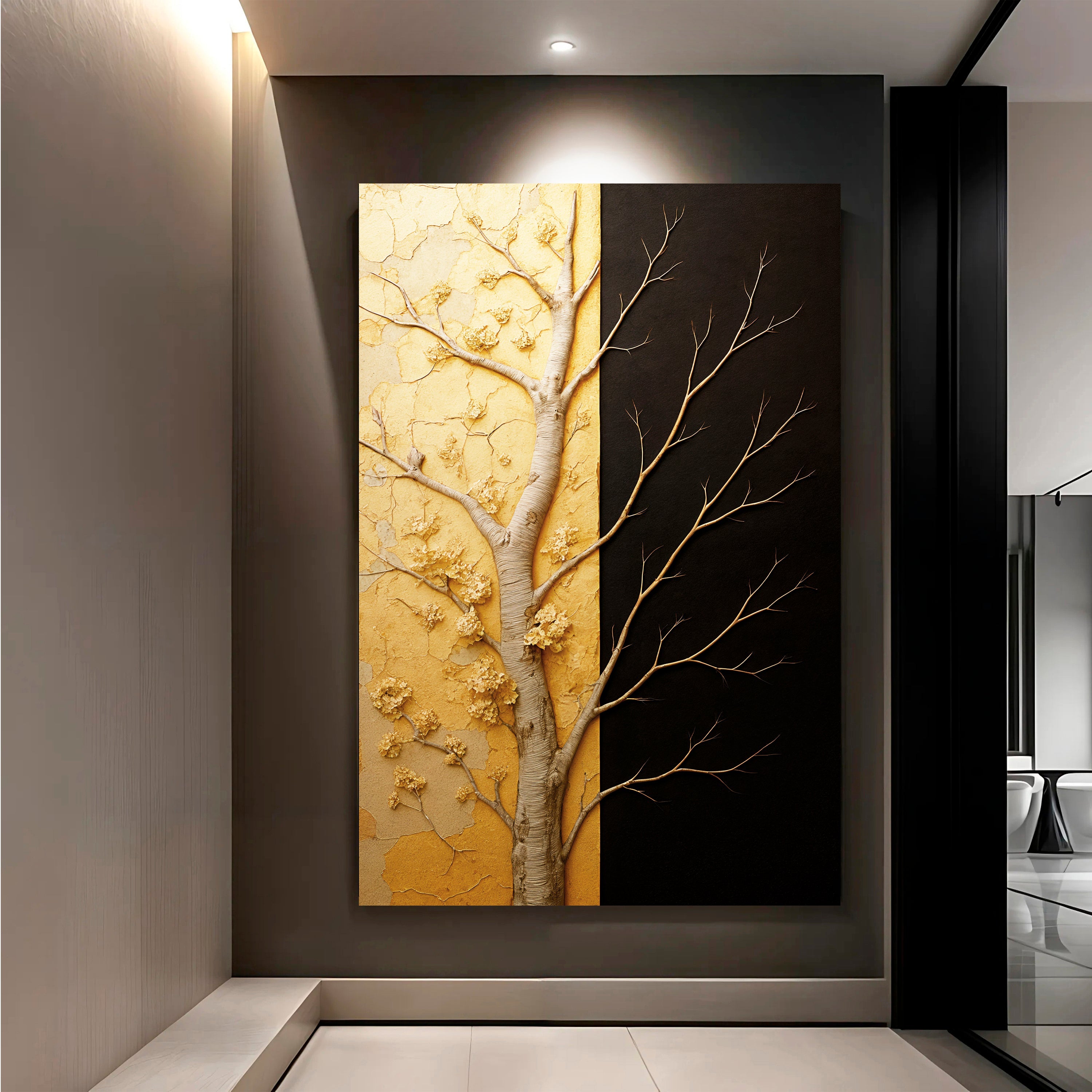 Golden Eclipse Impasto Wall Art on sale at MyriadMart