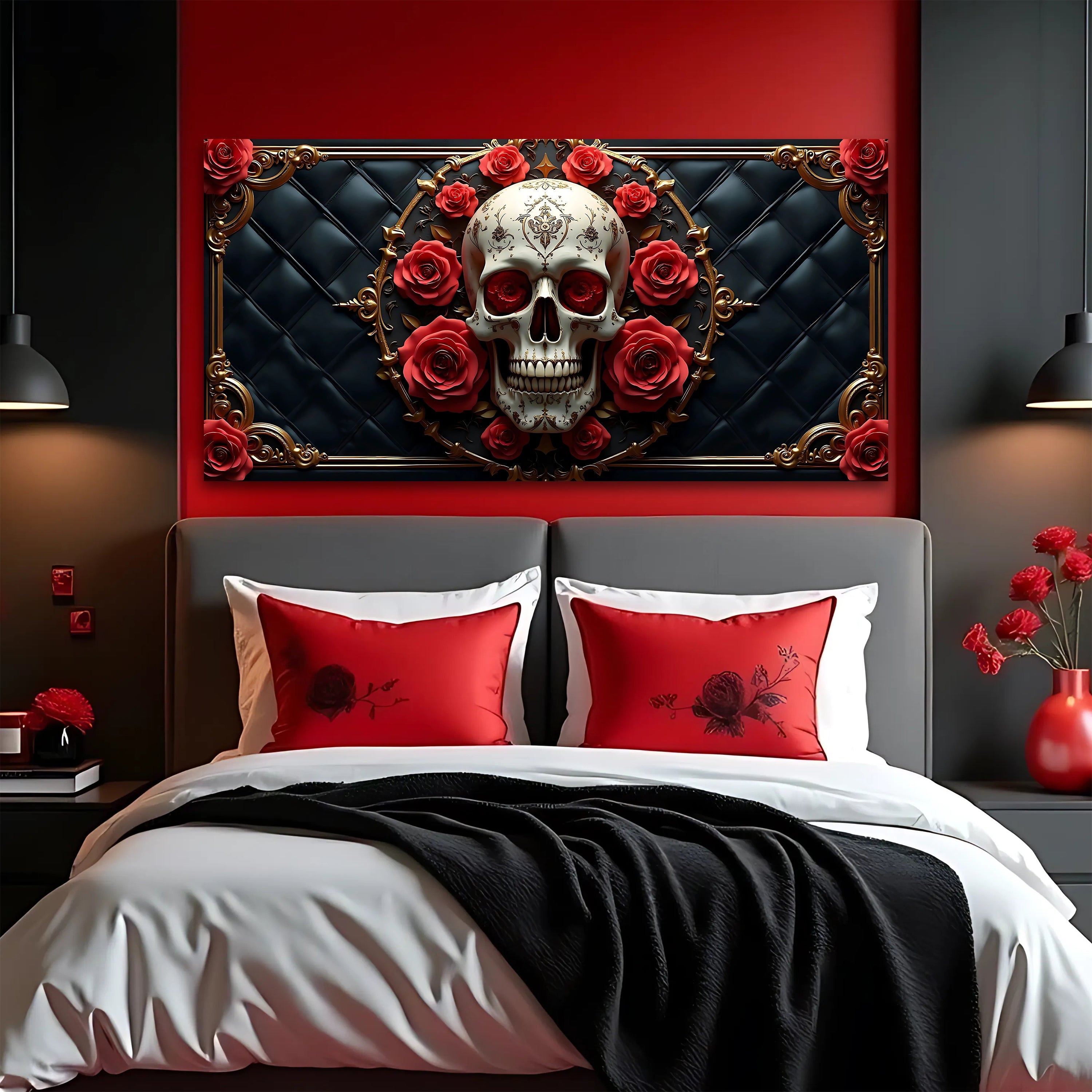 3D Rose and Skull Wall Art VII on sale at MyriadMart