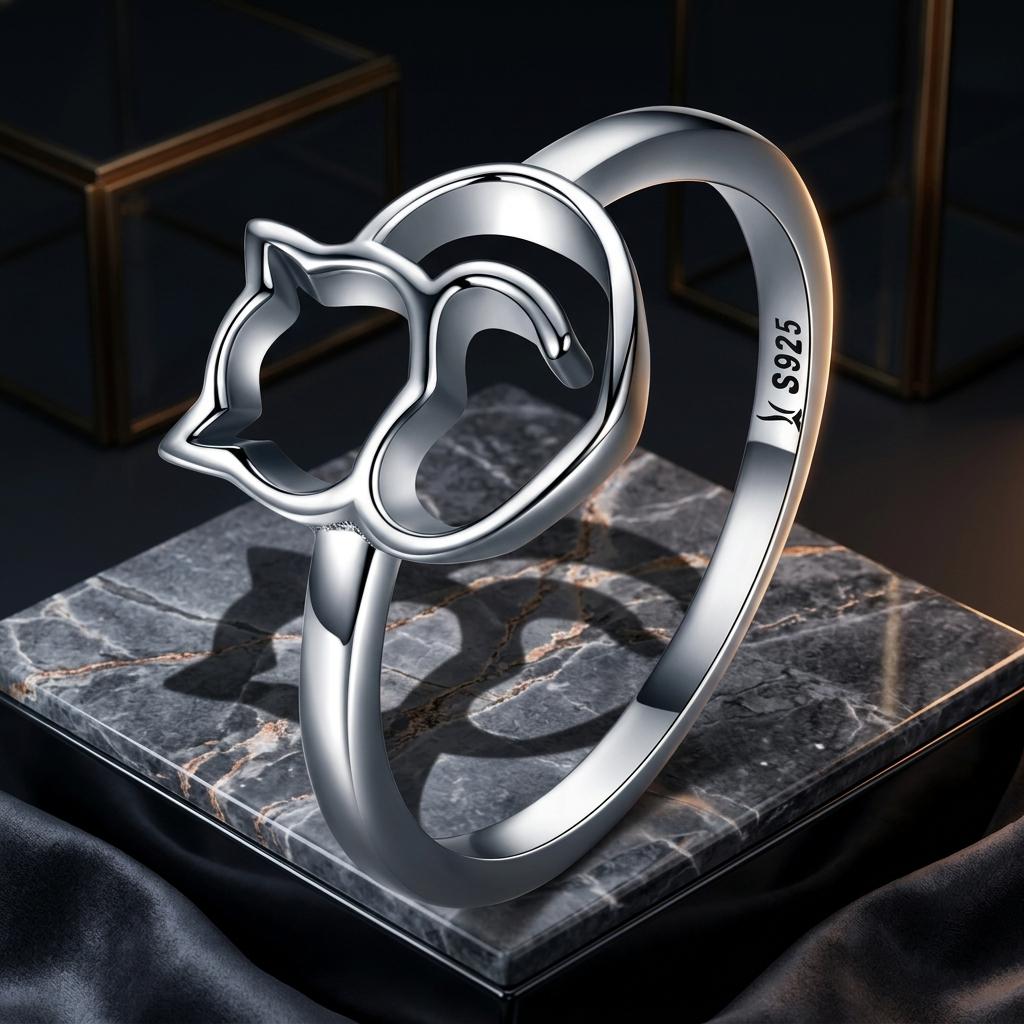 925 Sterling Silver Ring Size 5.0 with Platinum Plating for Women on sale at MyriadMart