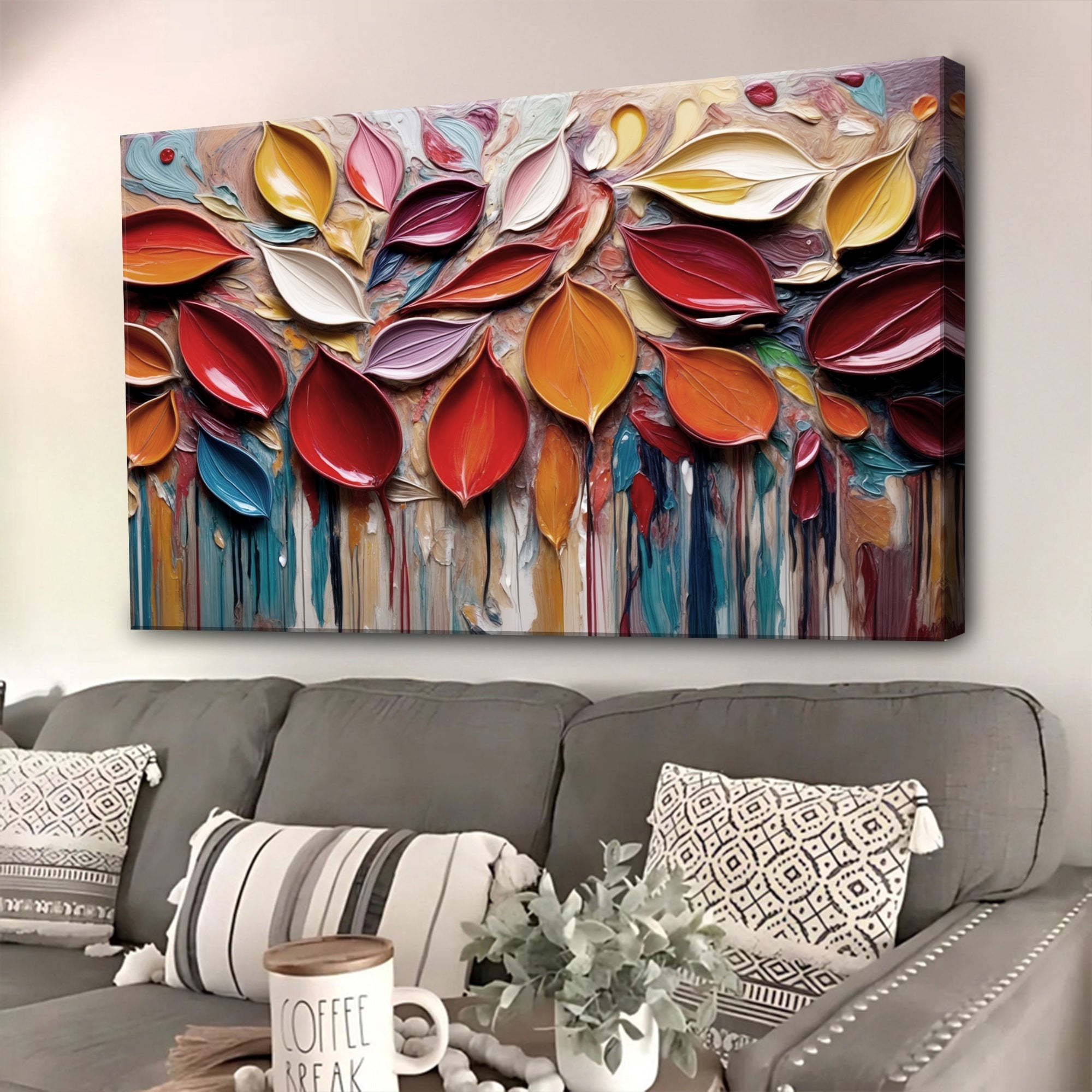 Autumn Rain Impasto Wall Art on sale at MyriadMart