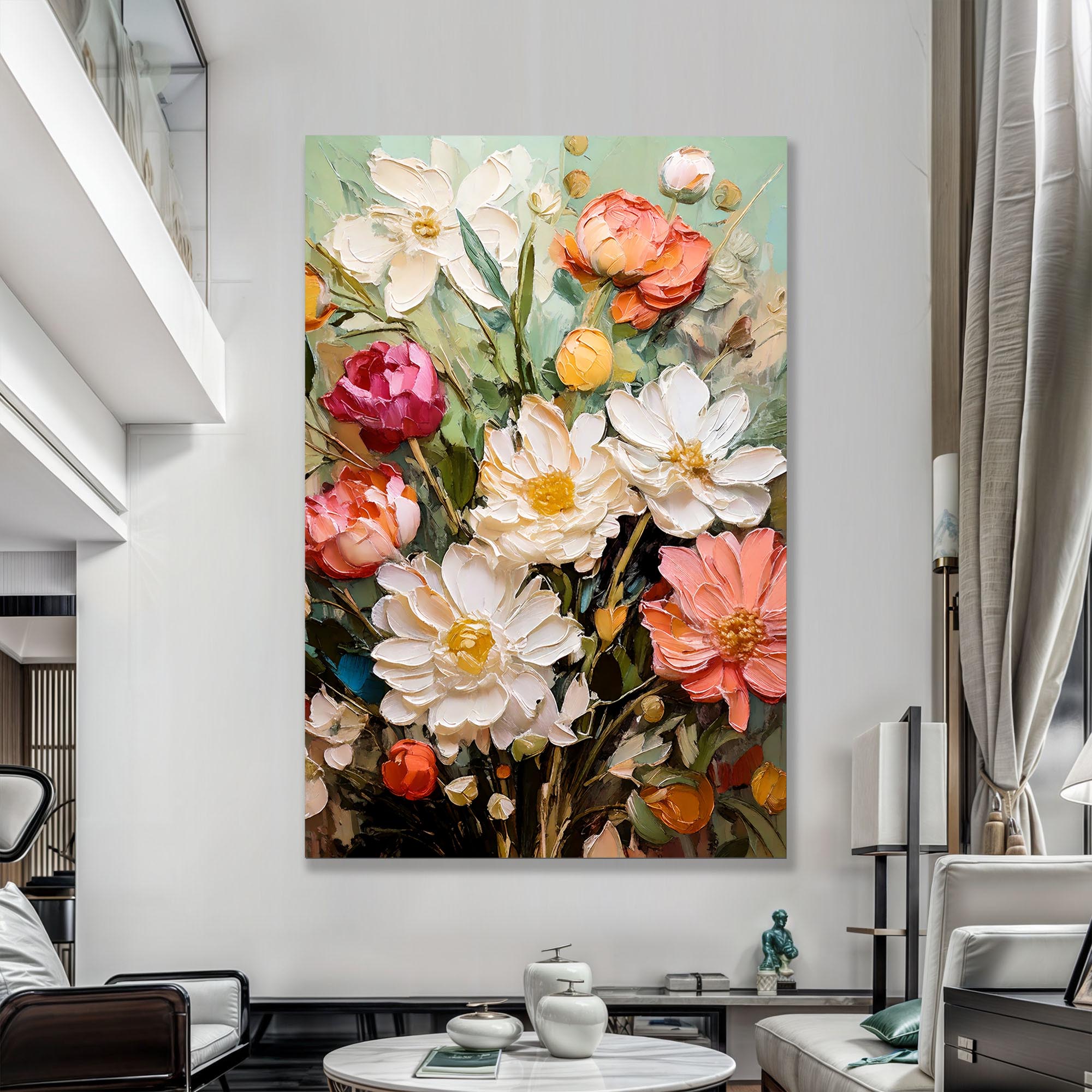 Serene Blossoms Impasto Wall Art on sale at MyriadMart