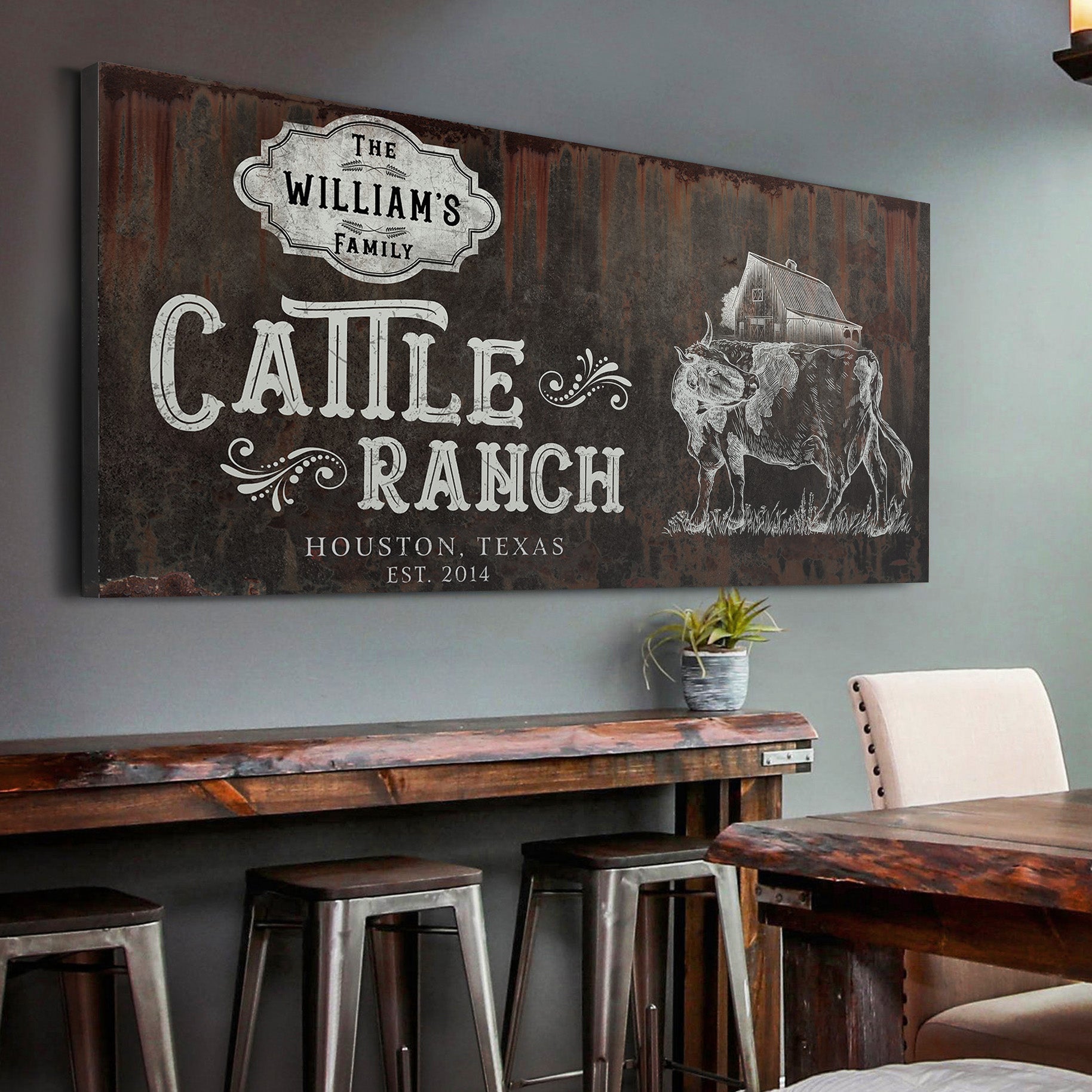 Vintage Cattle Ranch Sign on sale at MyriadMart