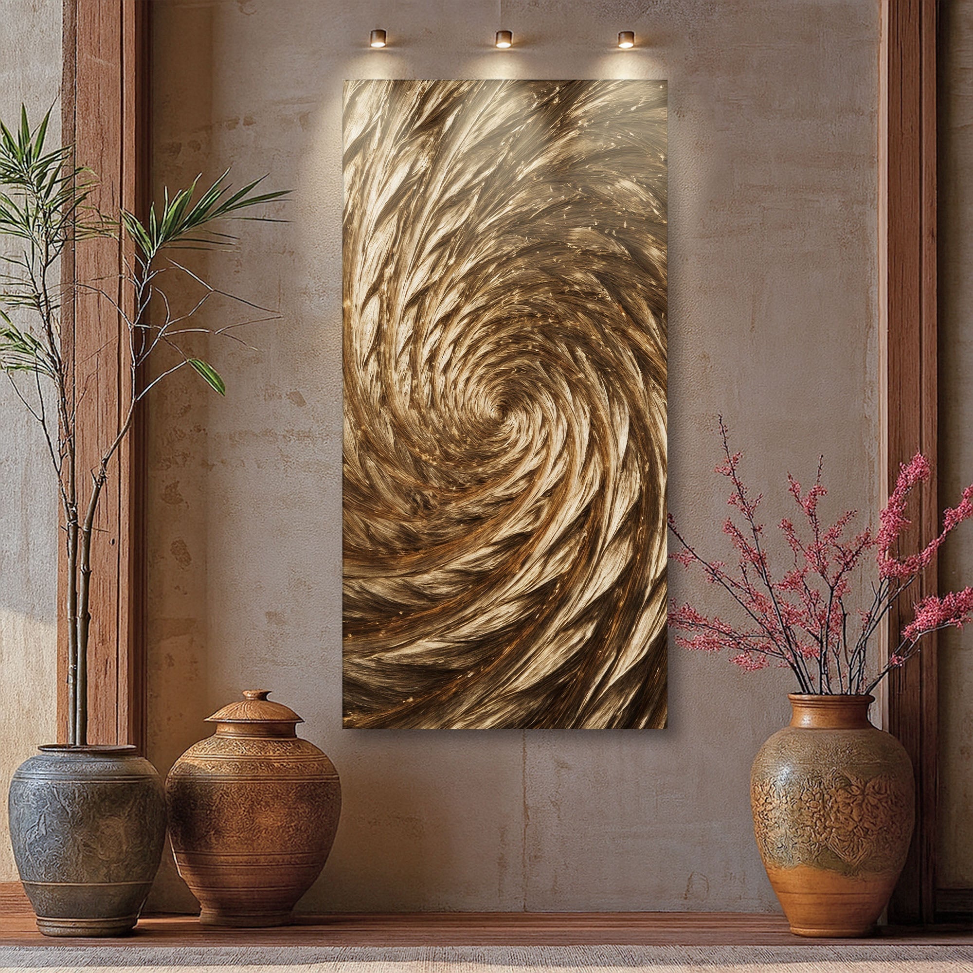 Gold Spiral Abstract Wall Art on sale at MyriadMart