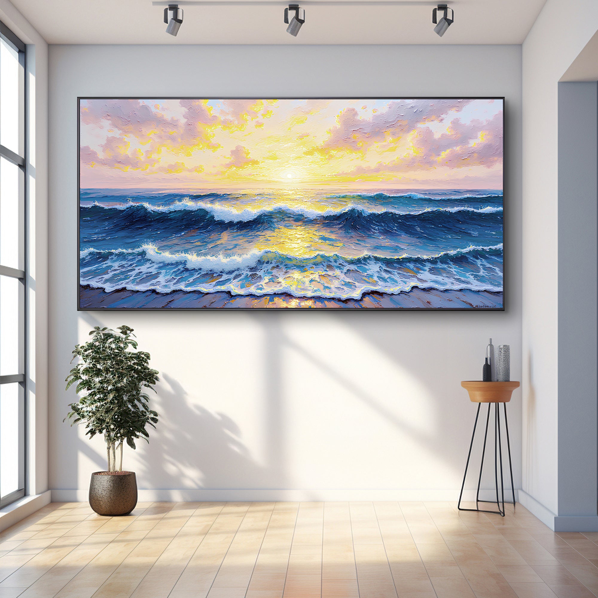Golden Horizon Impasto Wall Art on sale at MyriadMart