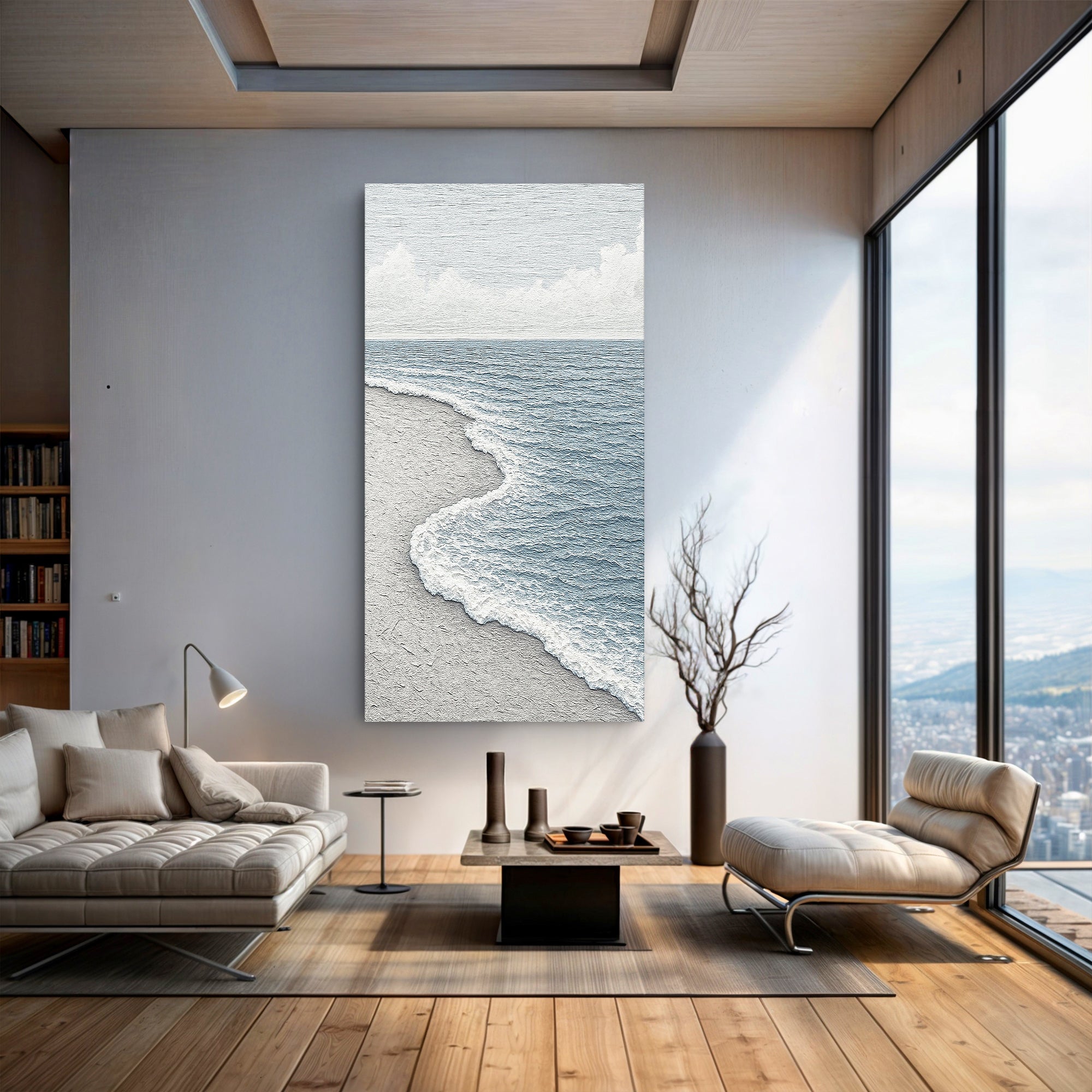 White Waves Abstract Wall Art on sale at MyriadMart