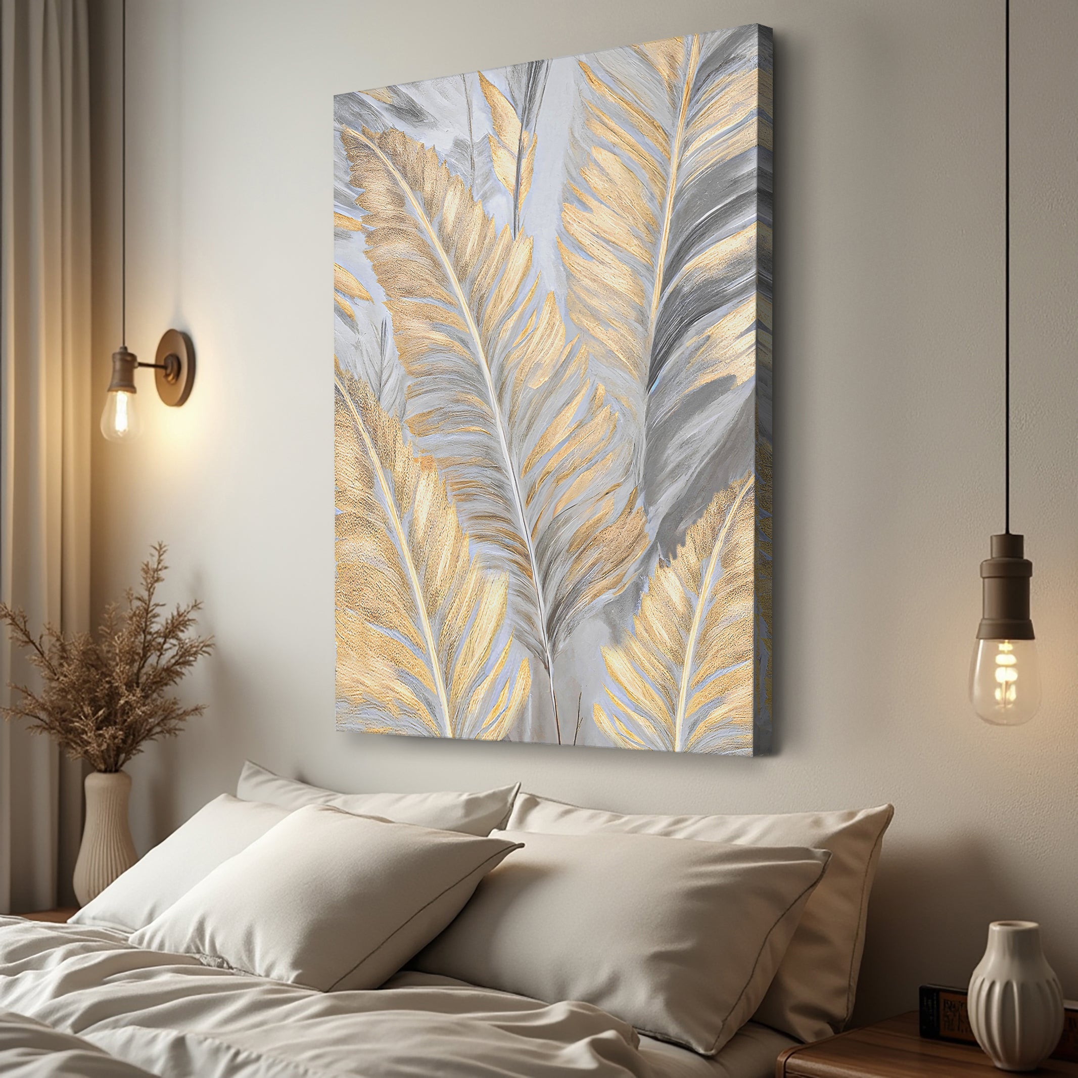Luxury Gold and Silver Leaf Wall Art on sale at MyriadMart