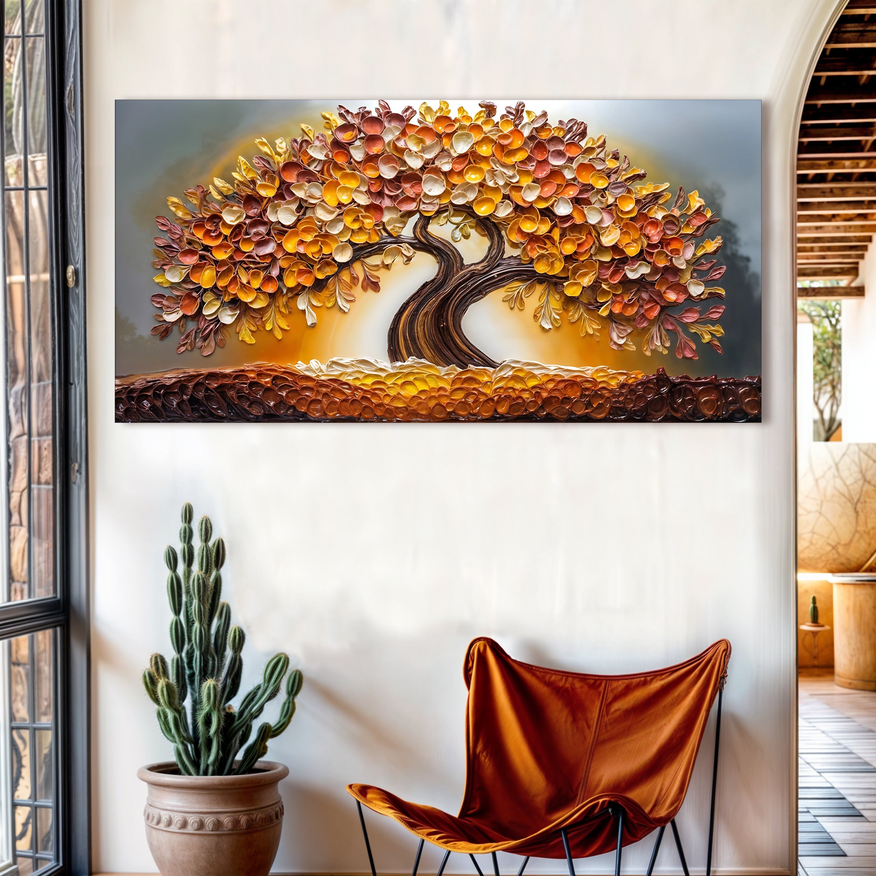 Golden Autumn Impasto Wall Art on sale at MyriadMart