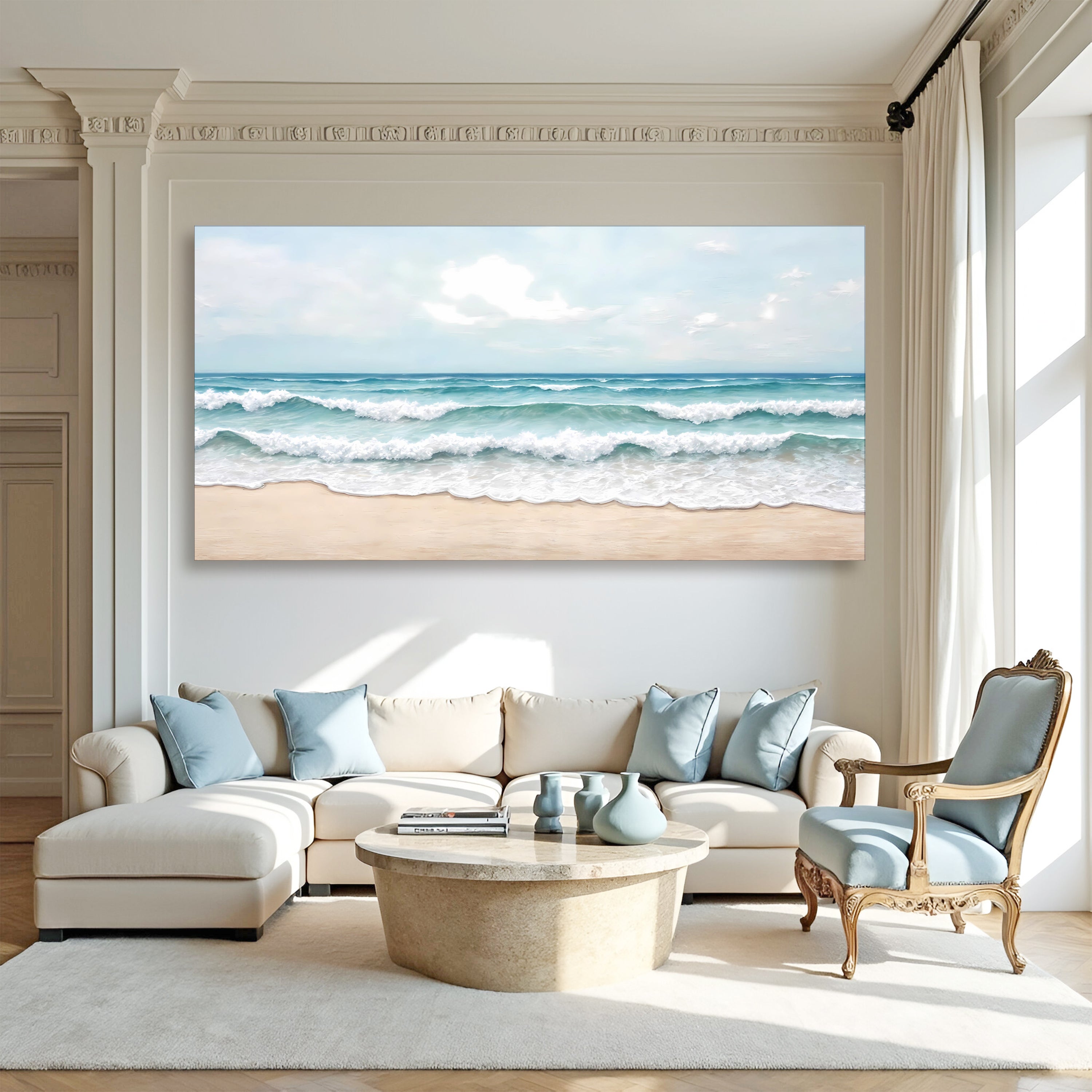 Serene Ocean Wave Coastal Wall Art on sale at MyriadMart