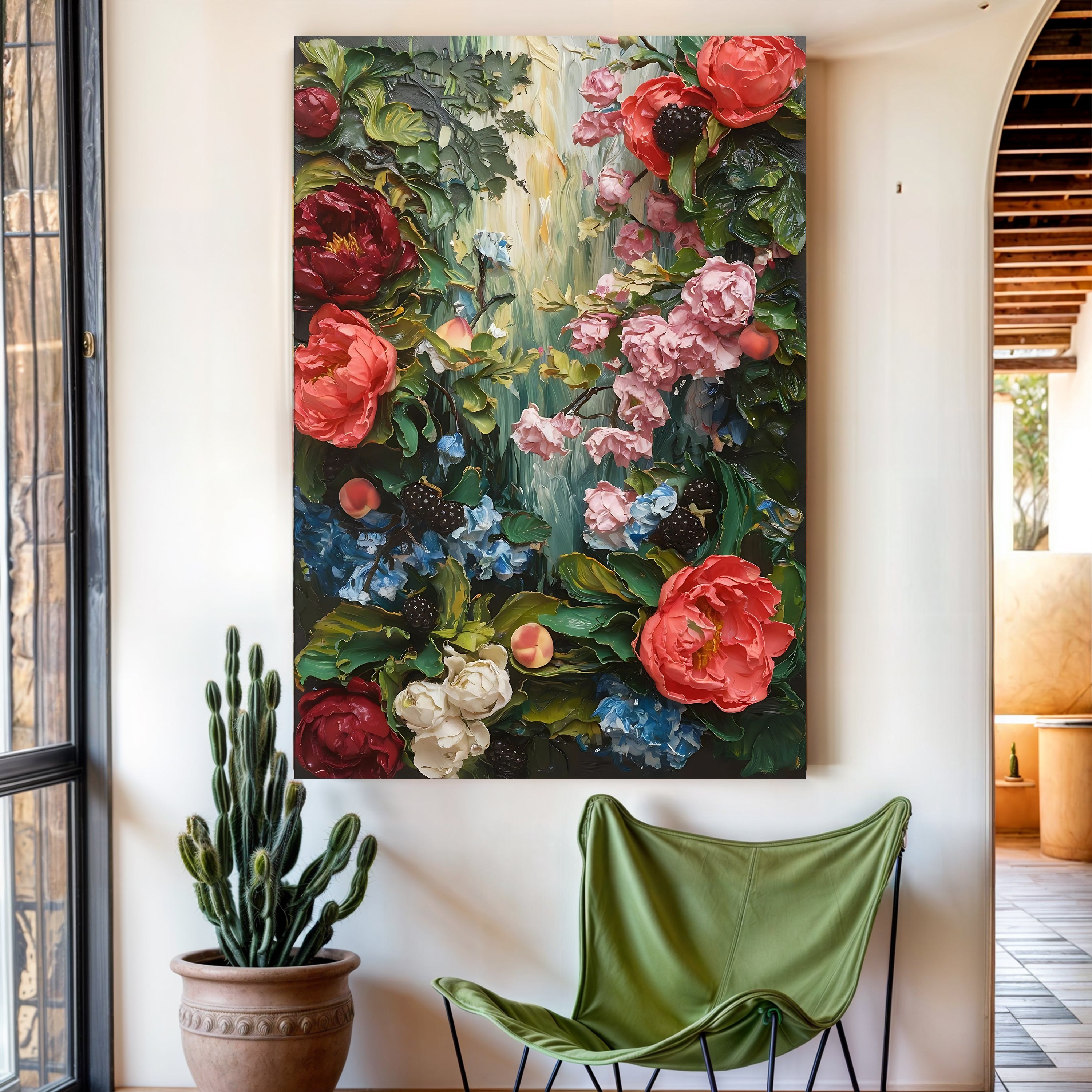 Garden Floral Impasto Wall Art on sale at MyriadMart