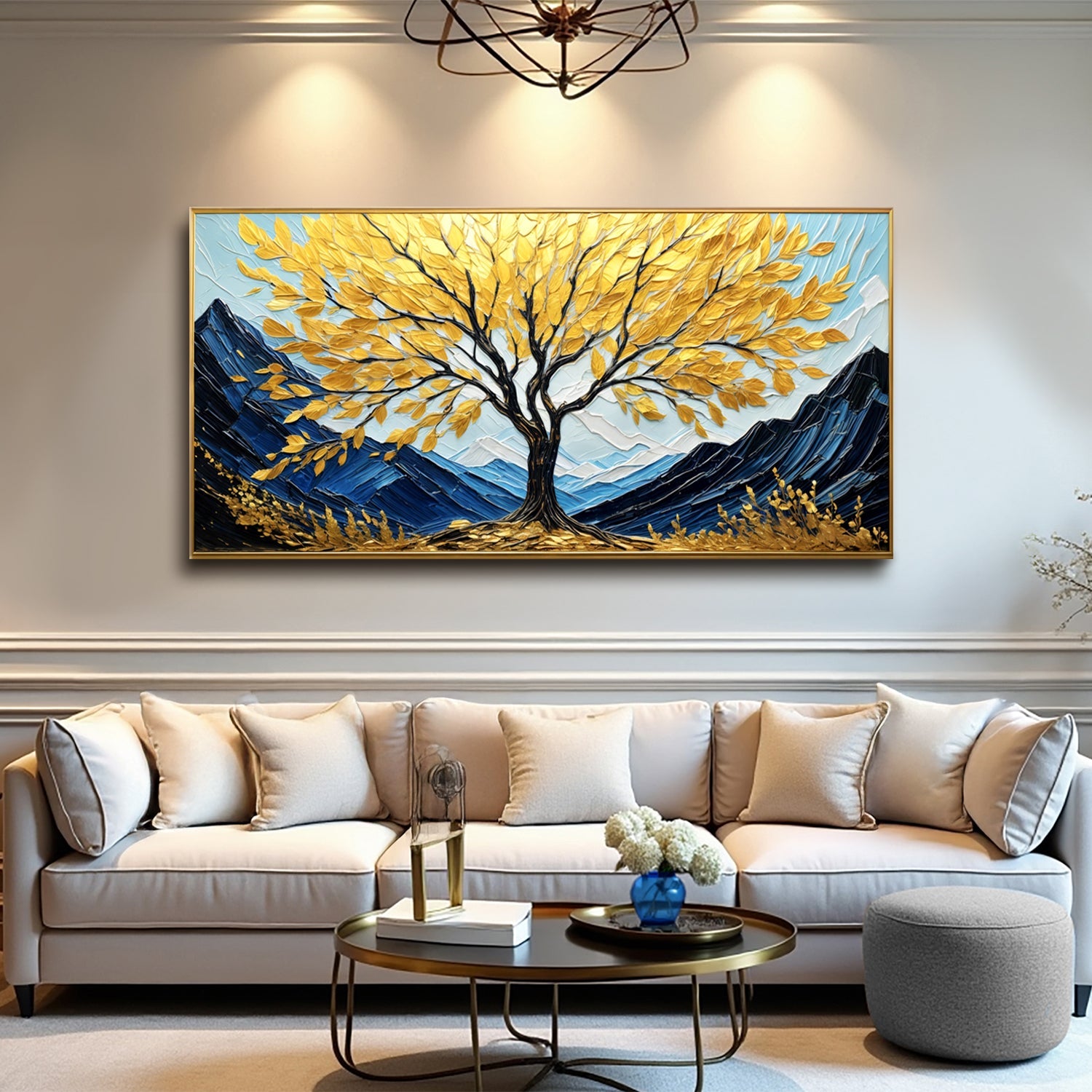 Golden Sanctuary Impasto Wall Art on sale at MyriadMart