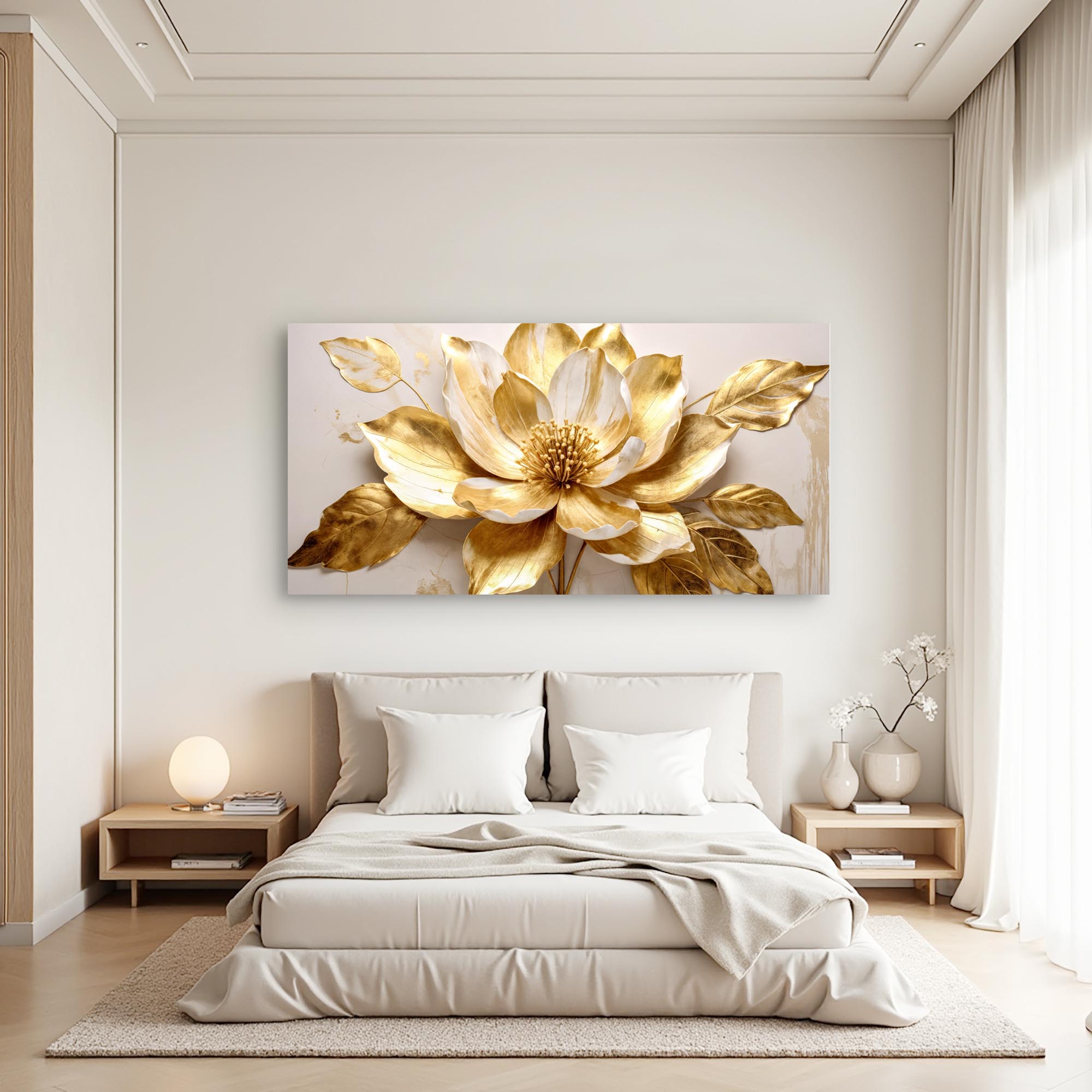Golden Dandelion Minimalist Abstract Wall Art VIII on sale at MyriadMart