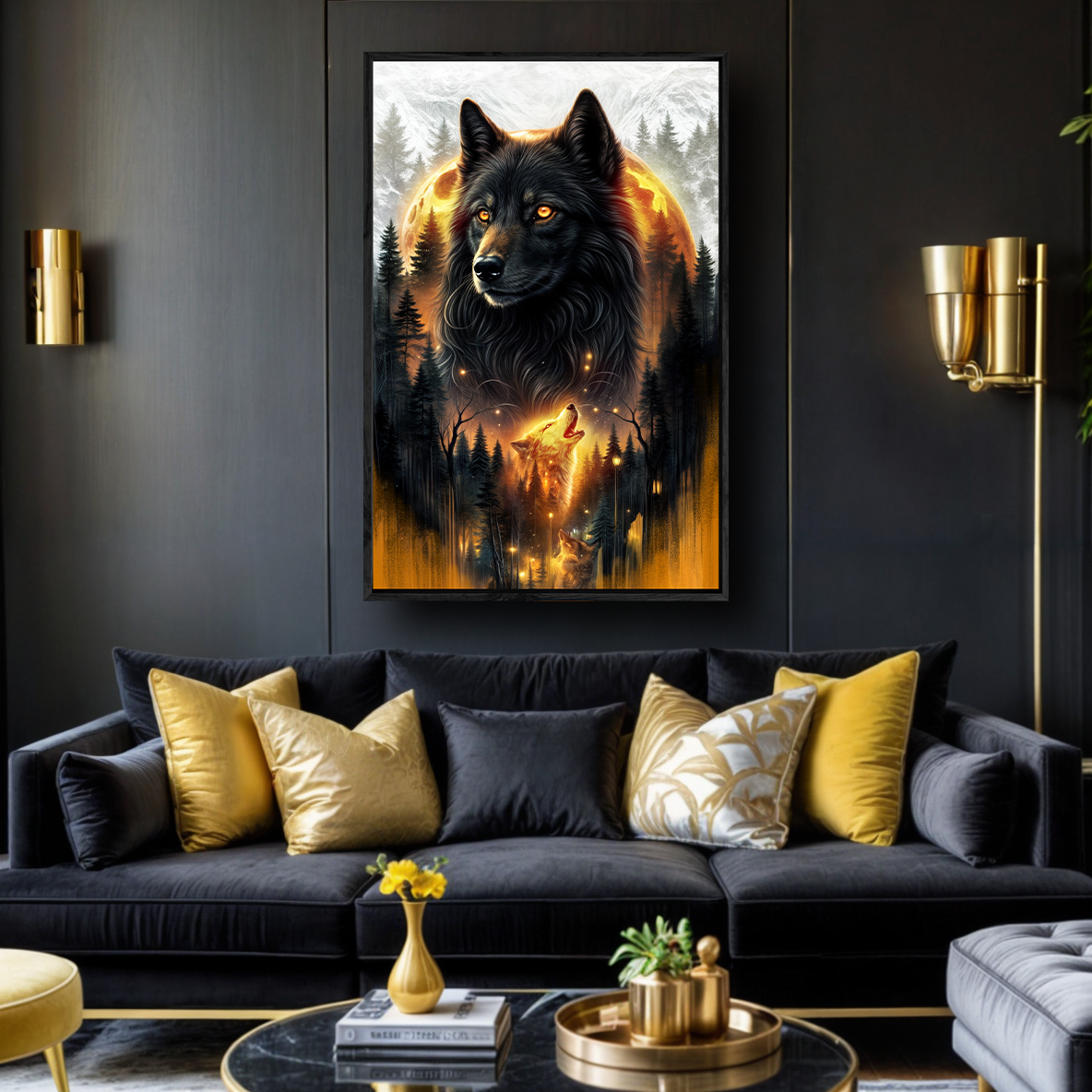 Eclipse of the Alpha Wolf Wall Art on sale at MyriadMart