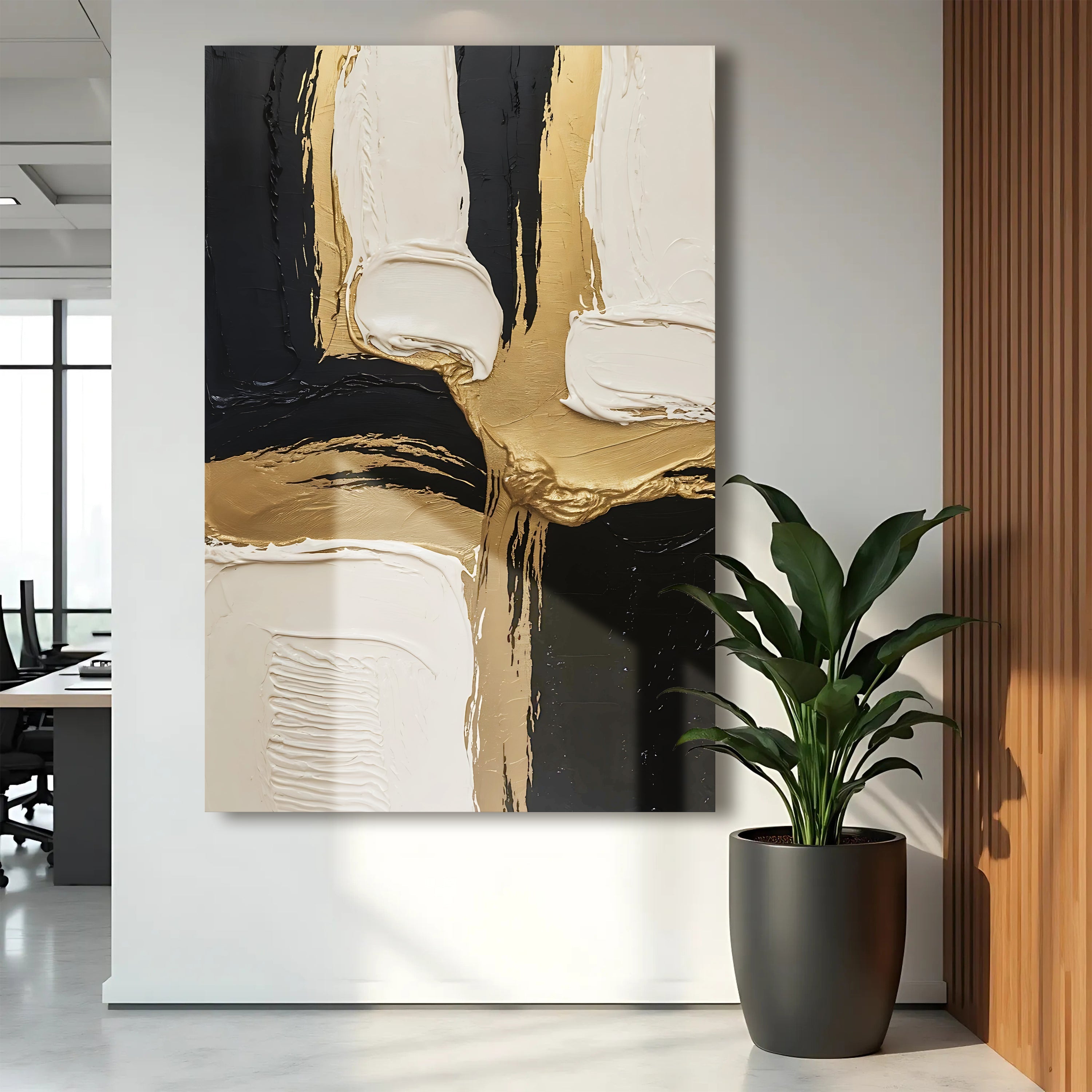 Black White and Gold Wall Art on sale at MyriadMart