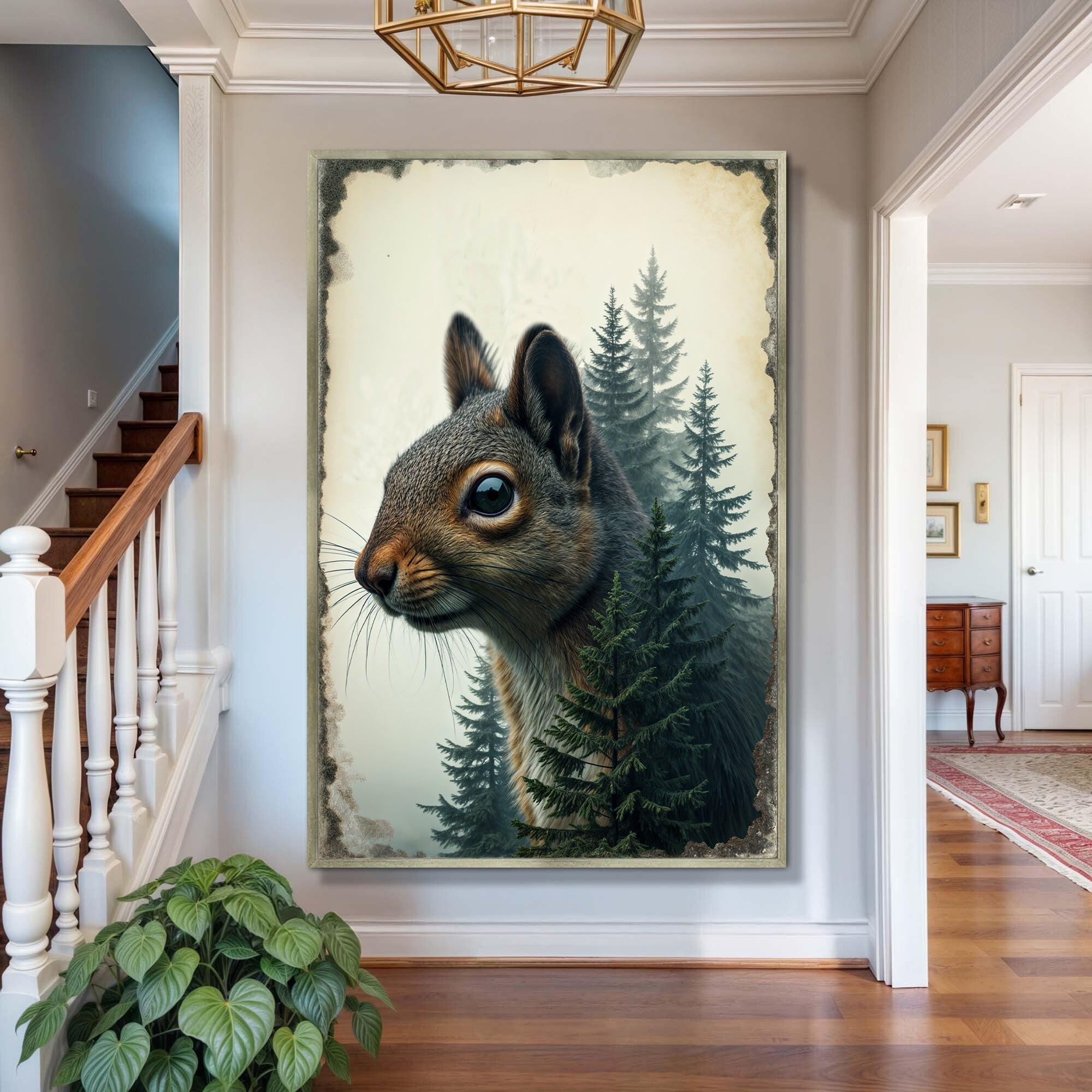 Squirrel Double Exposure Wall Art on sale at MyriadMart
