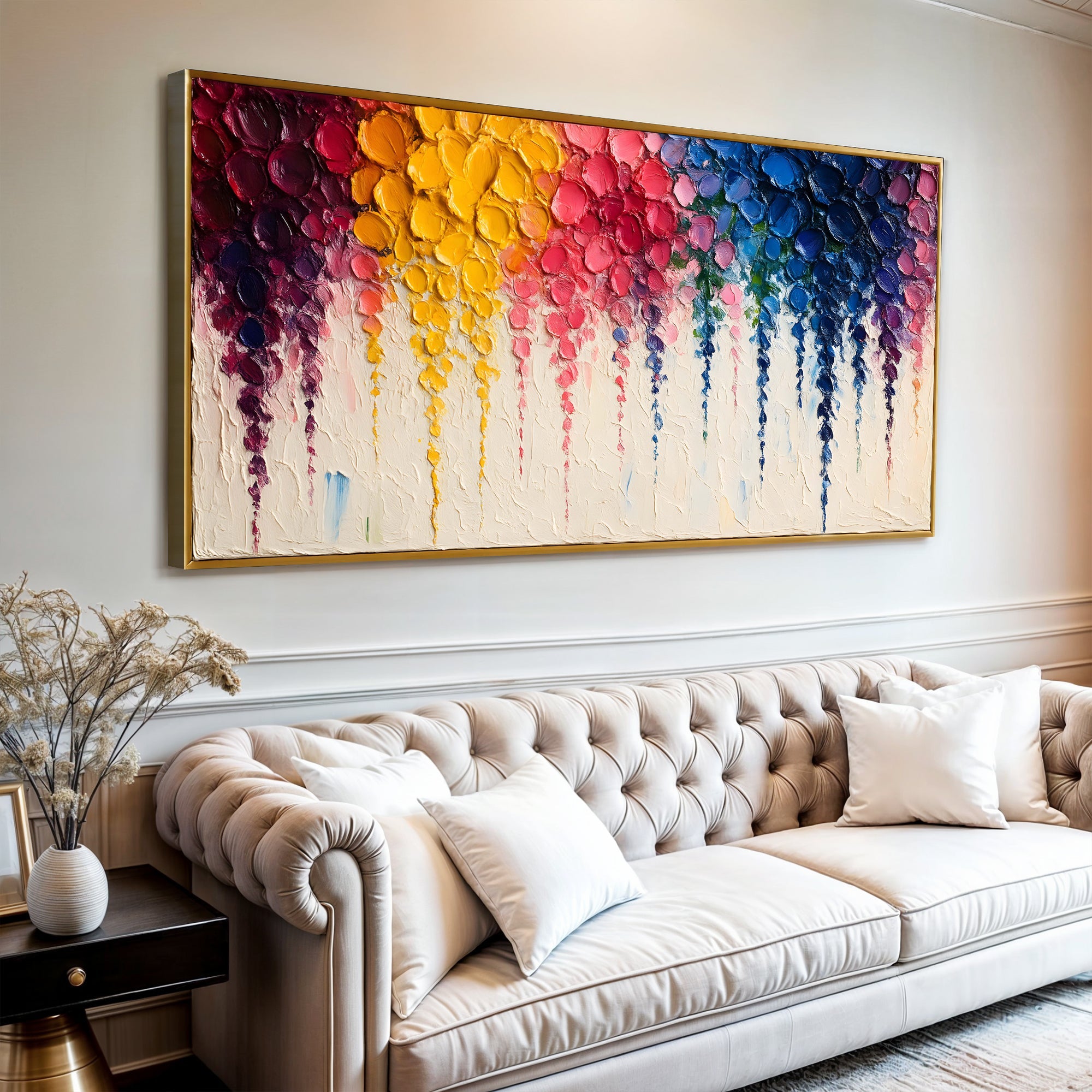 Rainbow Cascade Impasto Wall Art on sale at MyriadMart