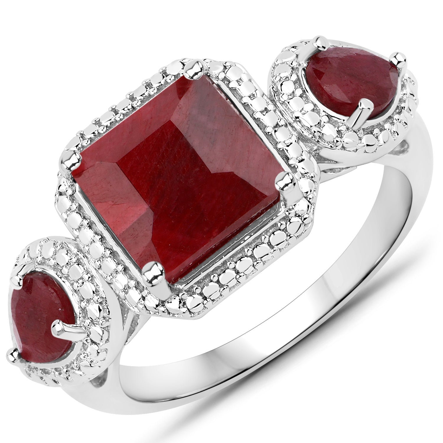 3.65 Carat Dyed Ruby .925 Sterling Silver Ring on sale at MyriadMart